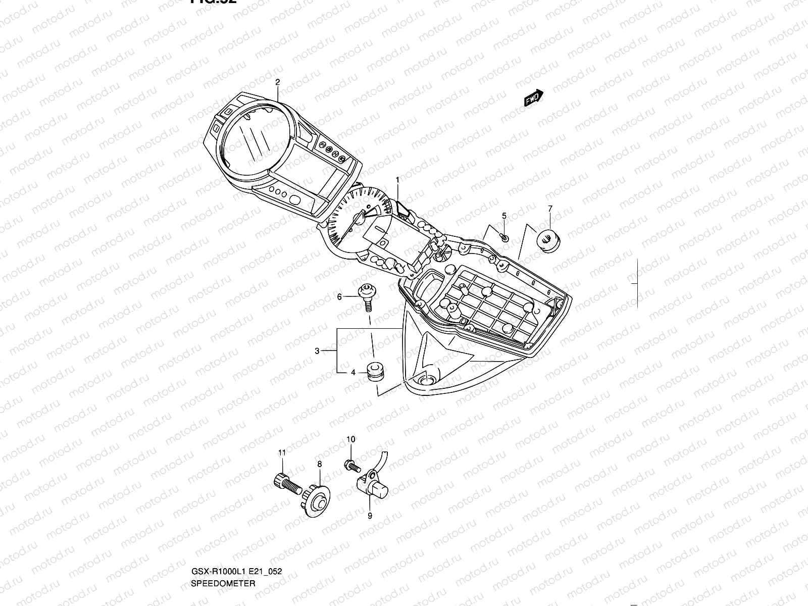 52 - SPEEDOMETER (GSX-R1000L1 E24)