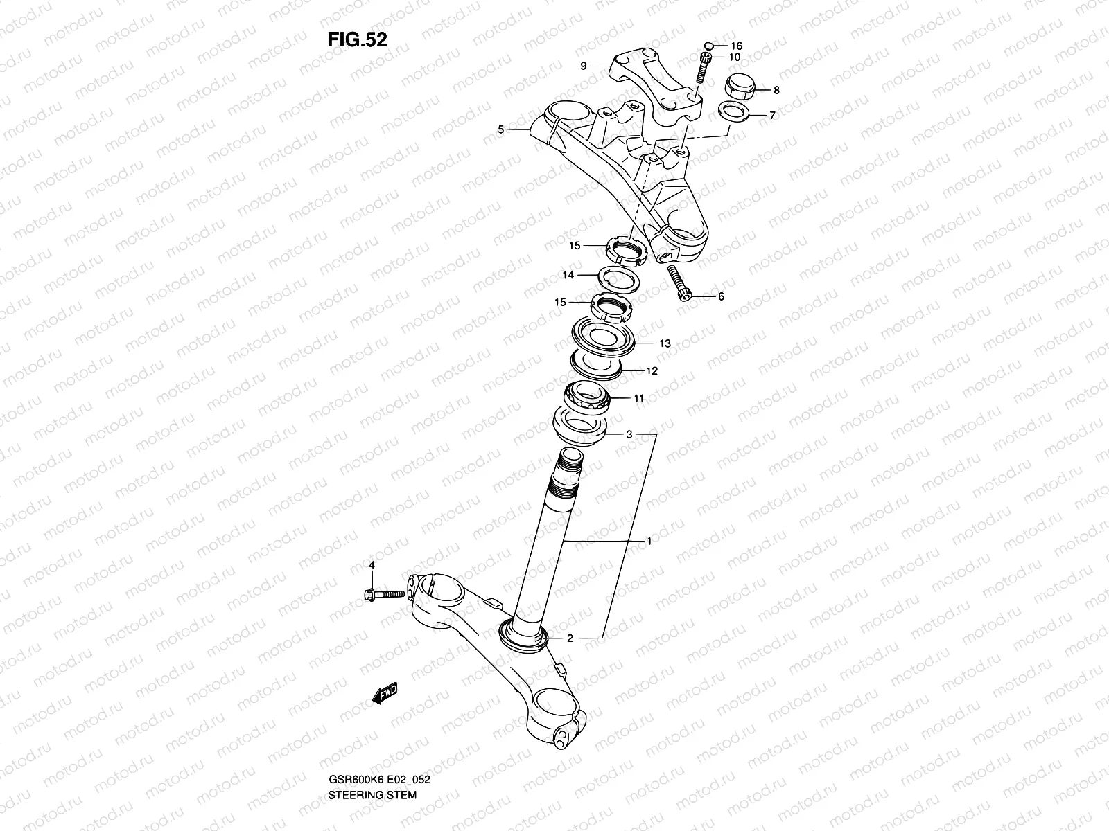 52 - STEERING STEM (GSR600K6/UK6/K7/UK7)