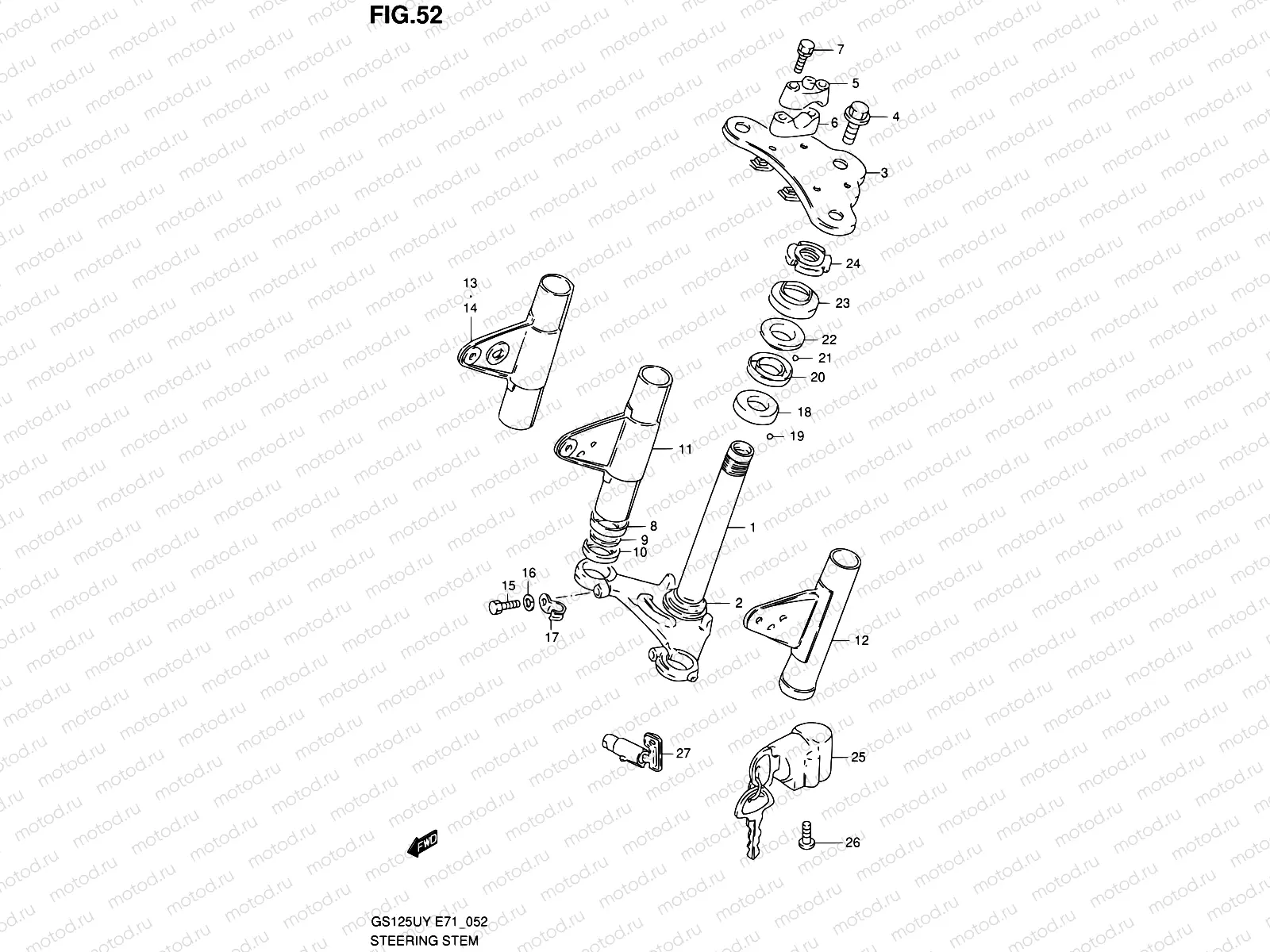 52 - STEERING STEM (SEE NOTE)
