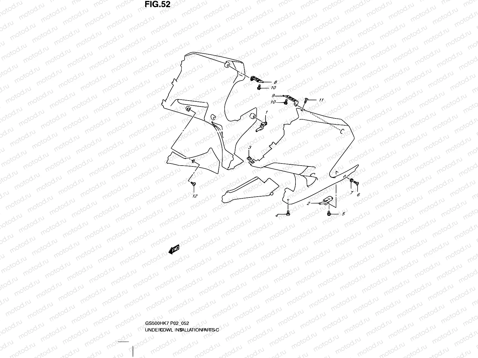 52 - UNDER COWLING INSTALLATION PARTS (WITH COWLING)