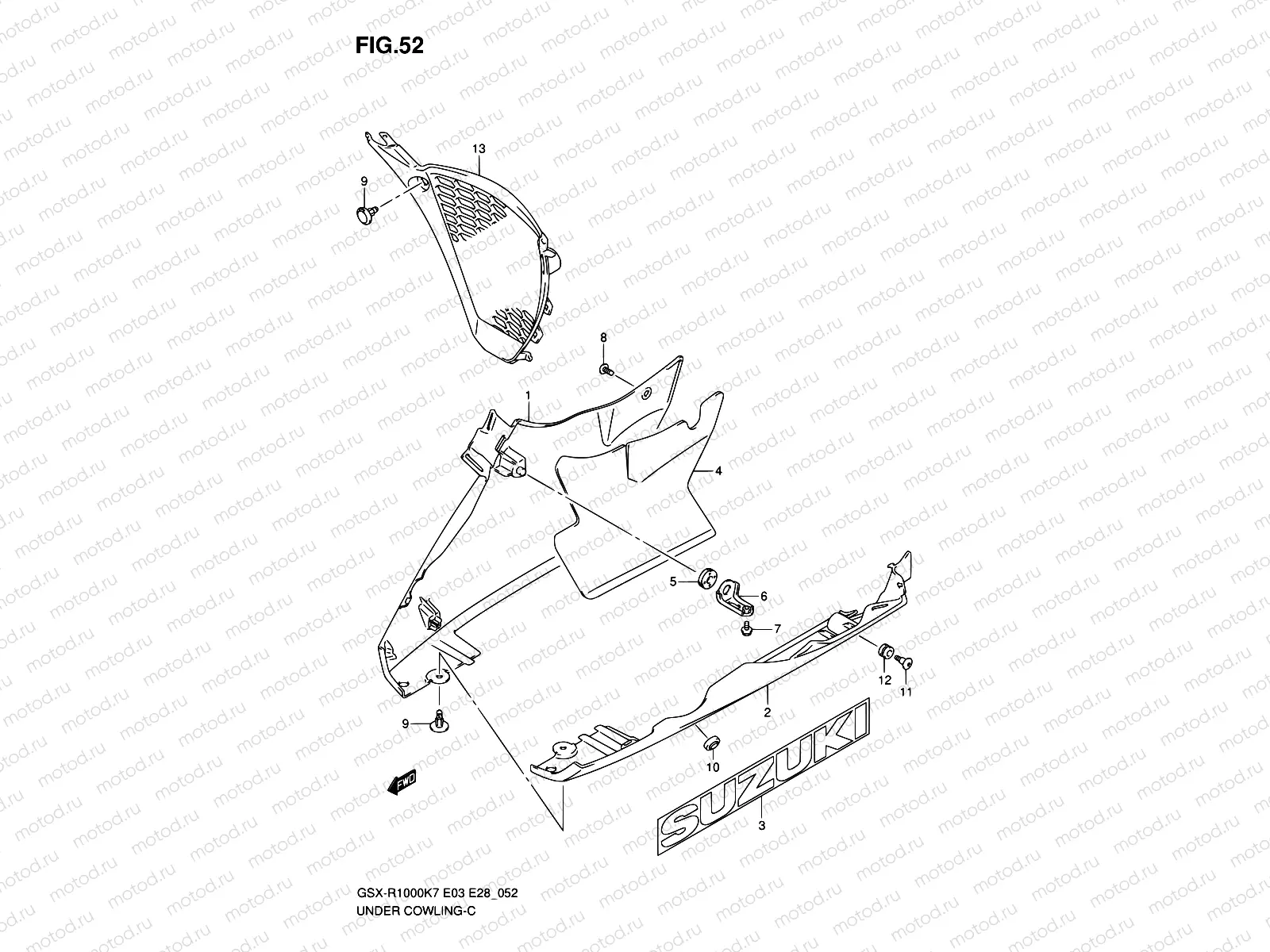 52 - UNDER COWLING (MODEL K7)