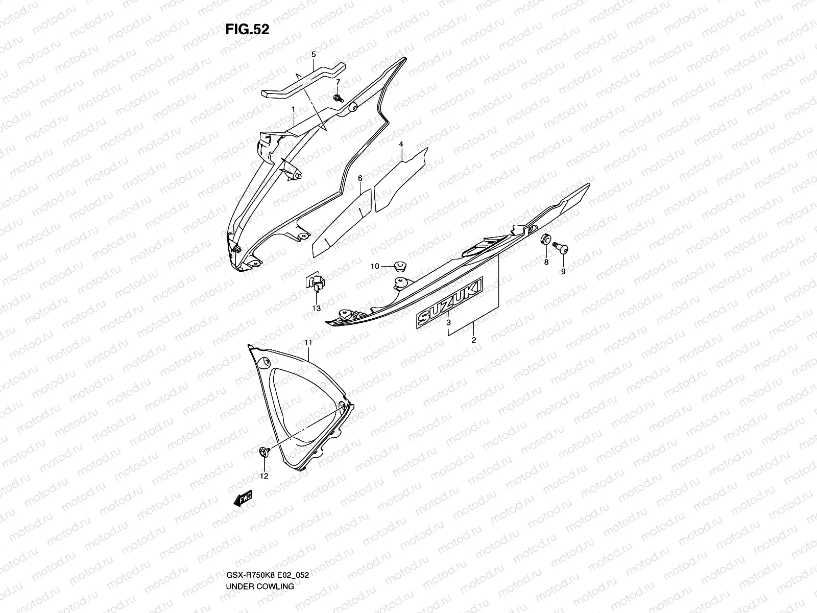 52 - UNDER COWLING (MODEL K8)