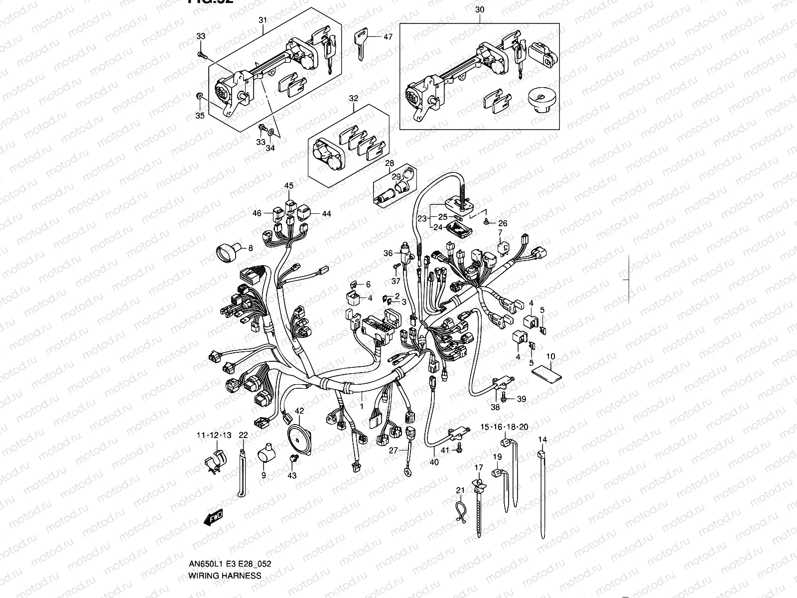 52 - WIRING HARNESS (AN650L1 E33)