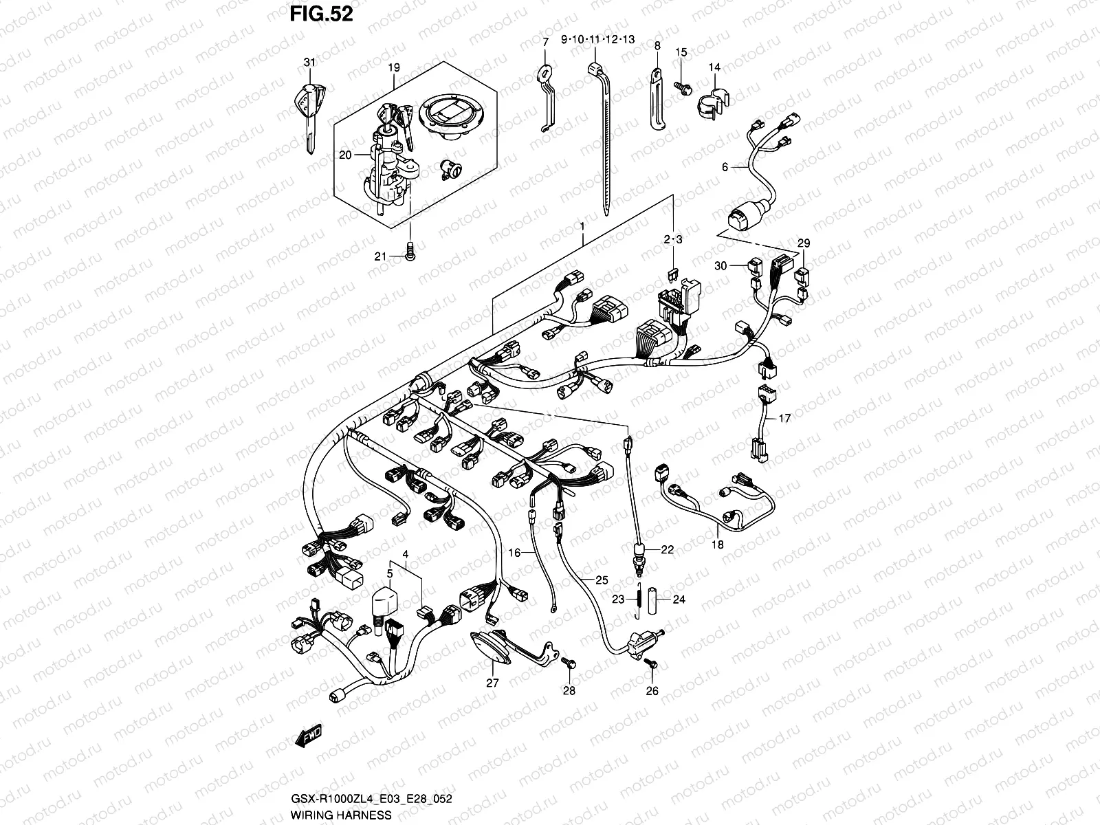 52 - WIRING HARNESS (GSX-R1000ZL4 E33)