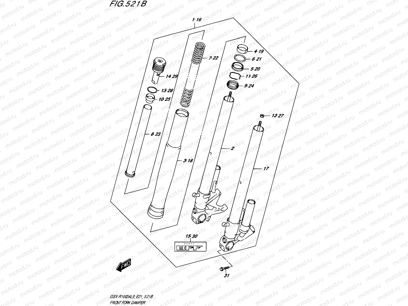 521B - FRONT FORK DAMPER (GSX-R1000RA)