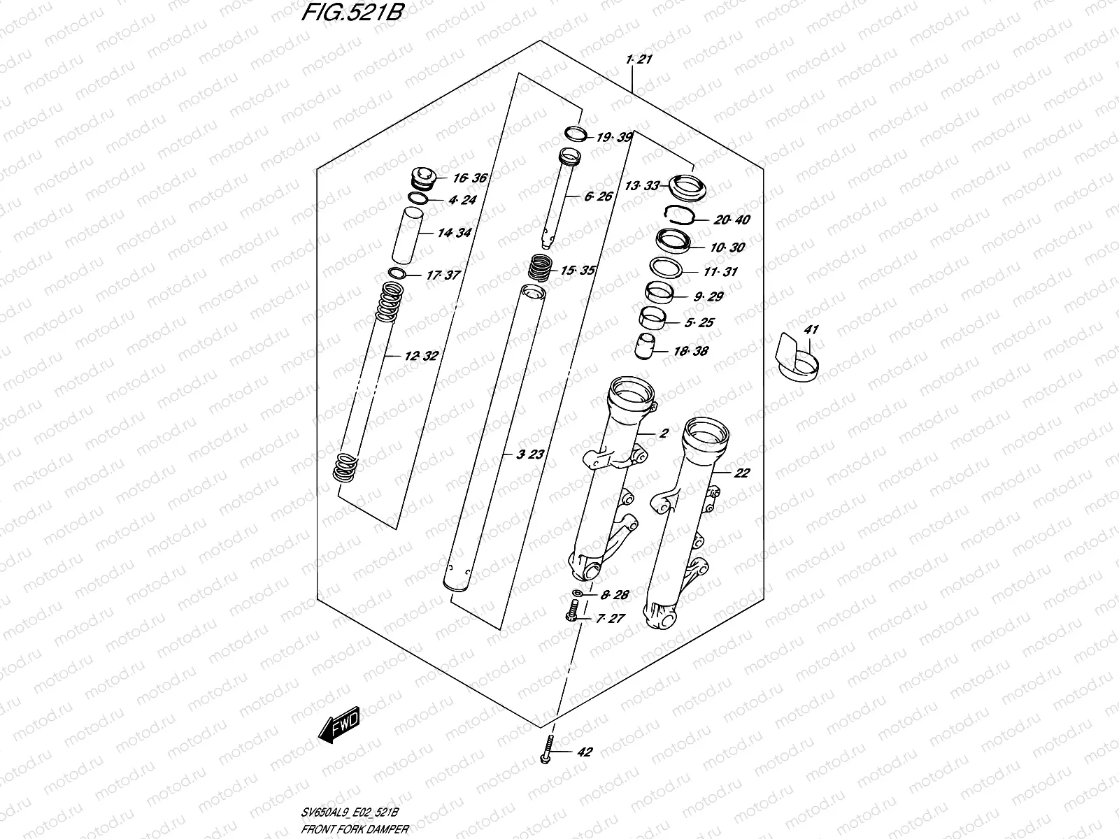 521B - FRONT FORK DAMPER (SV650AL9 E19)