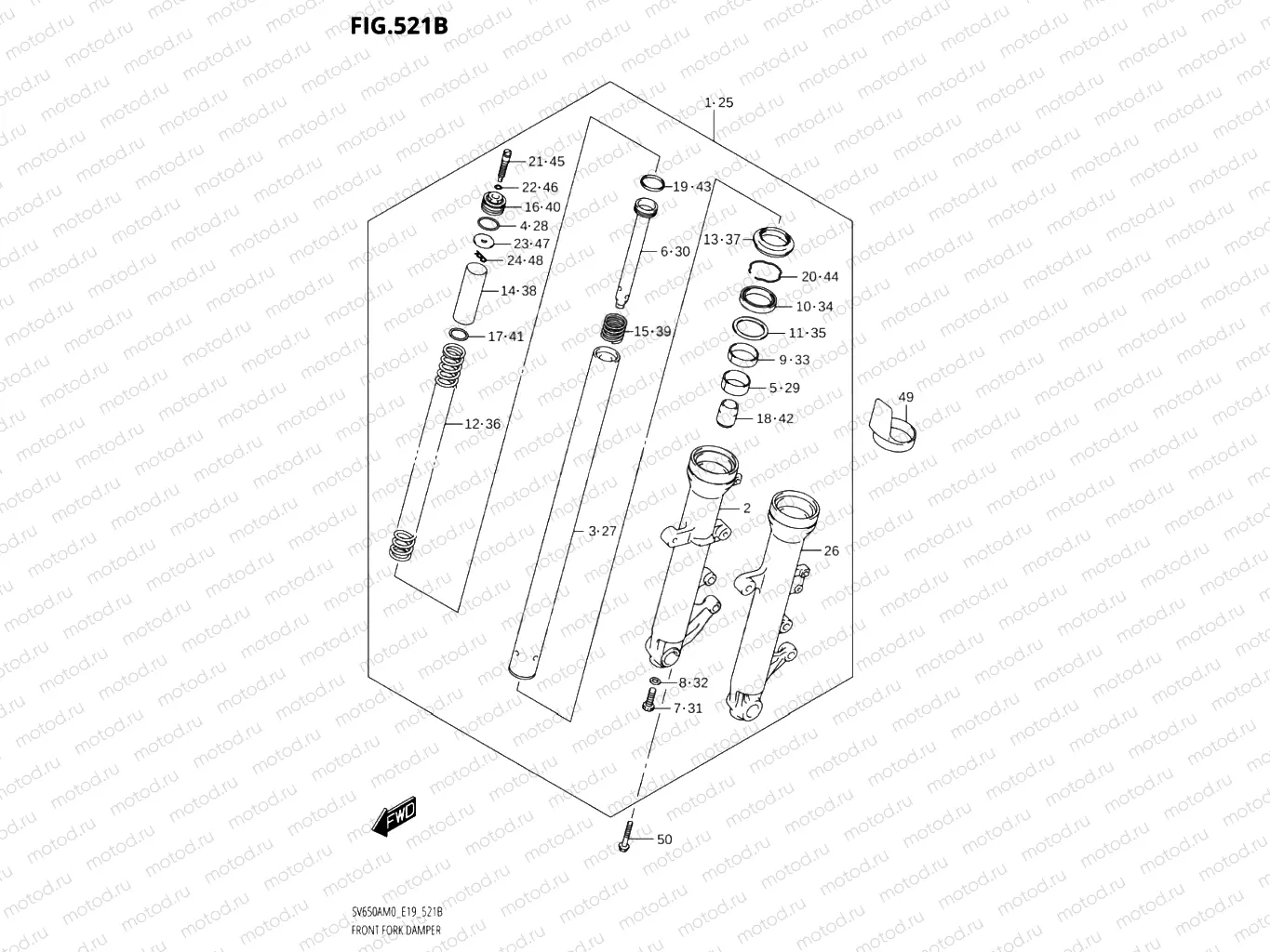 521B - FRONT FORK DAMPER (SV650XA,SV650XAU)