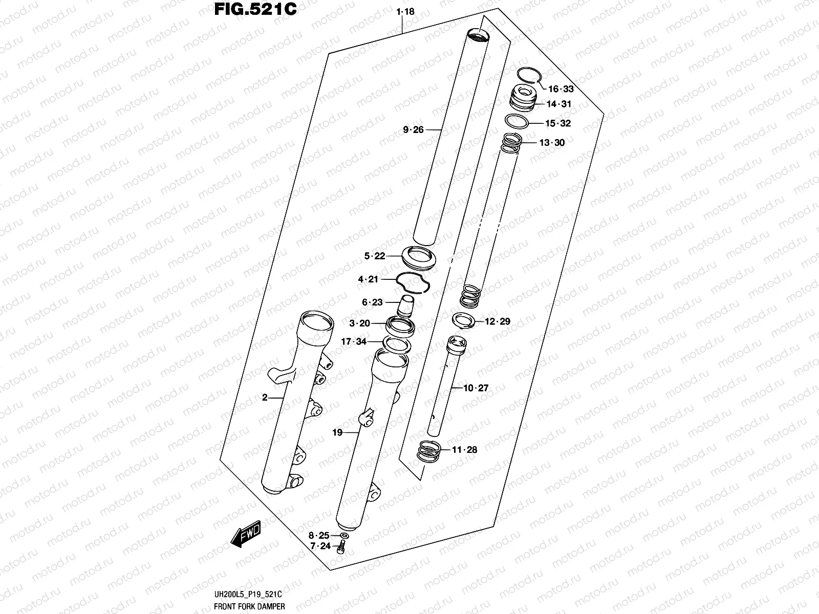 521C - FRONT FORK DAMPER (UH200L5 P34)
