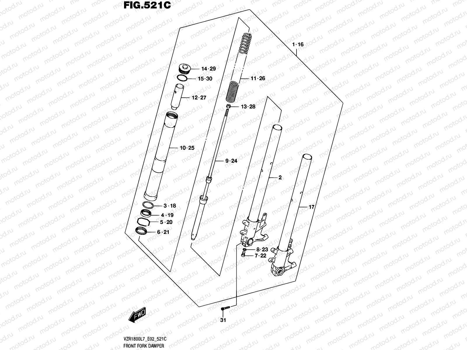 521C - FRONT FORK DAMPER (VZR1800BZL7 E19)