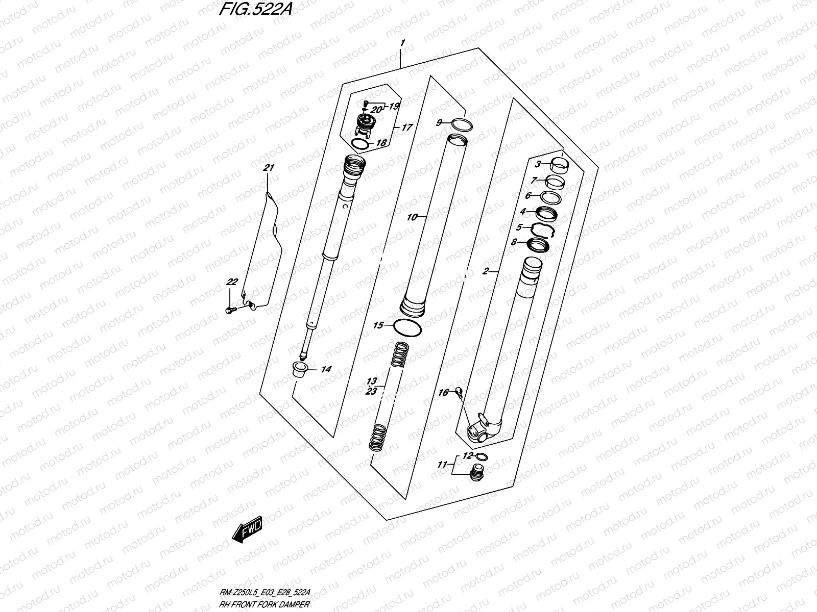 522A - RH FRONT FORK DAMPER