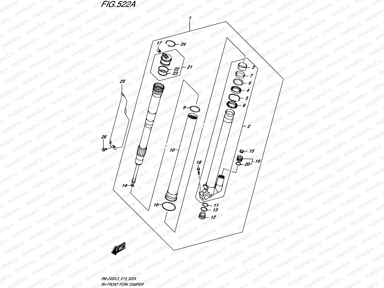 522A - RH FRONT FORK DAMPER