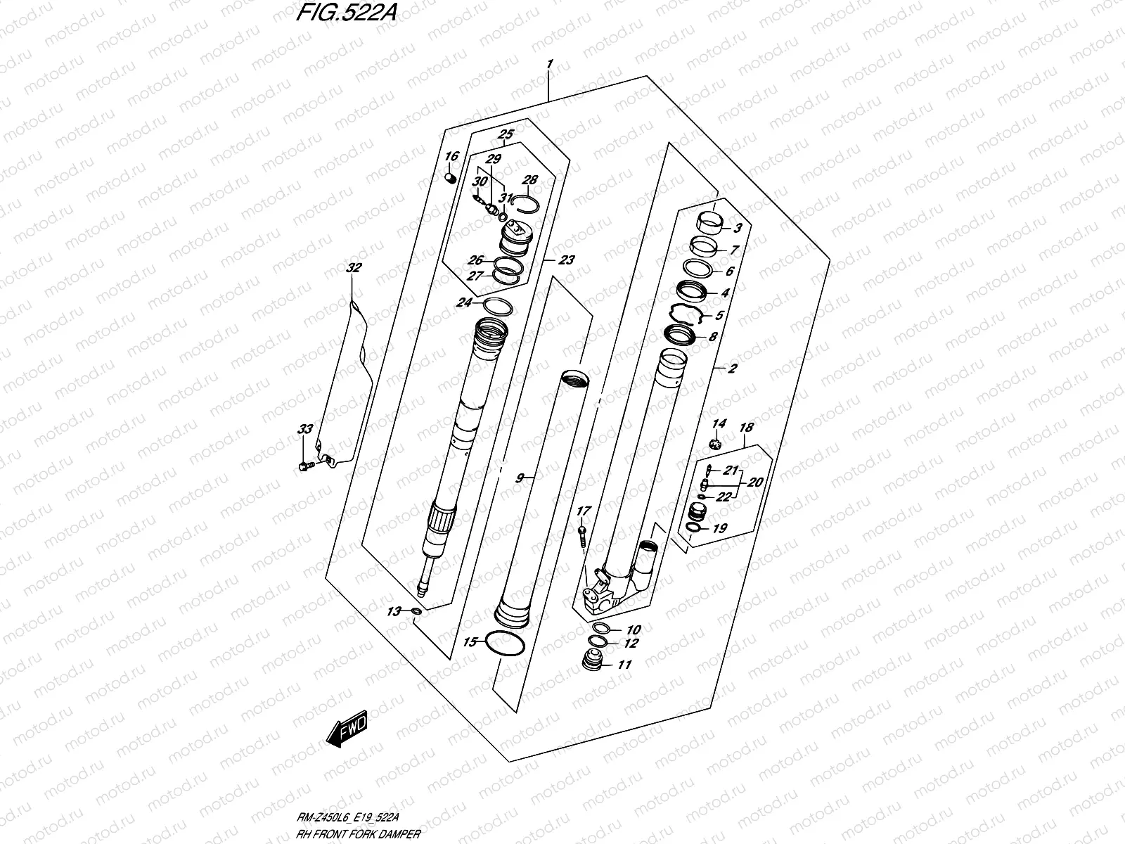 522A - RH FRONT FORK DAMPER