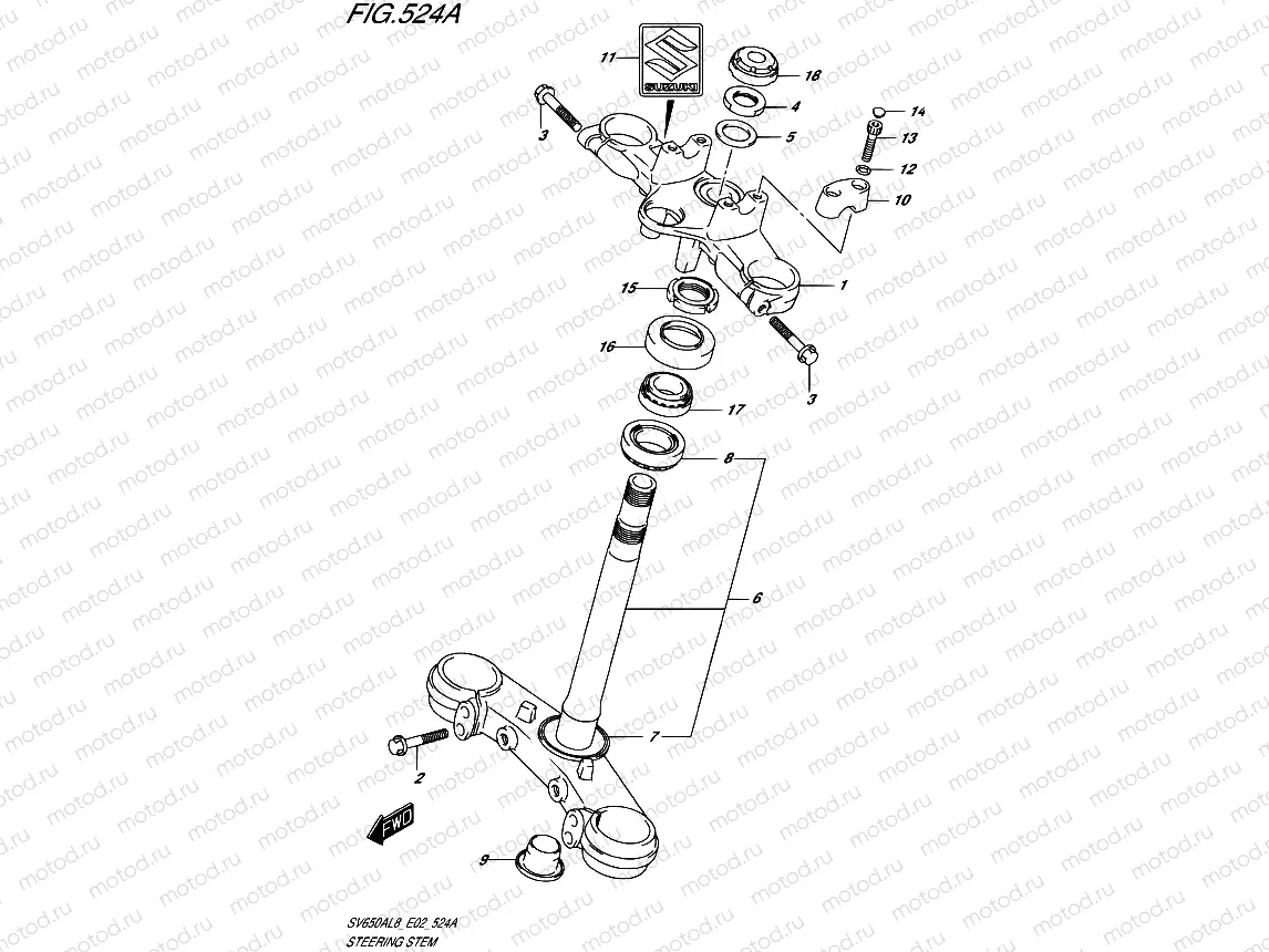 524A - STEERING STEM