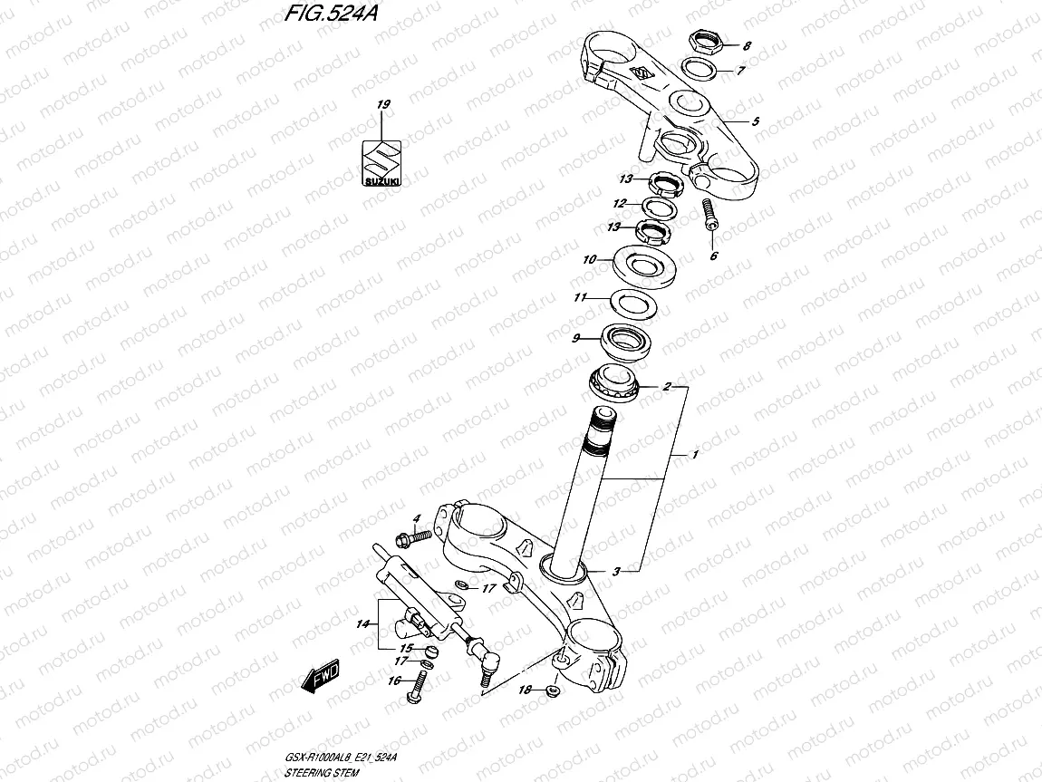 524A - STEERING STEM (GSX-R1000AL8 E21)