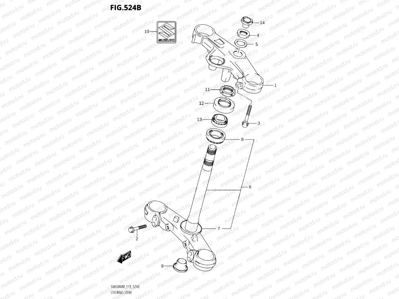 524B - STEERING STEM (SV650XA,SV650XAU)