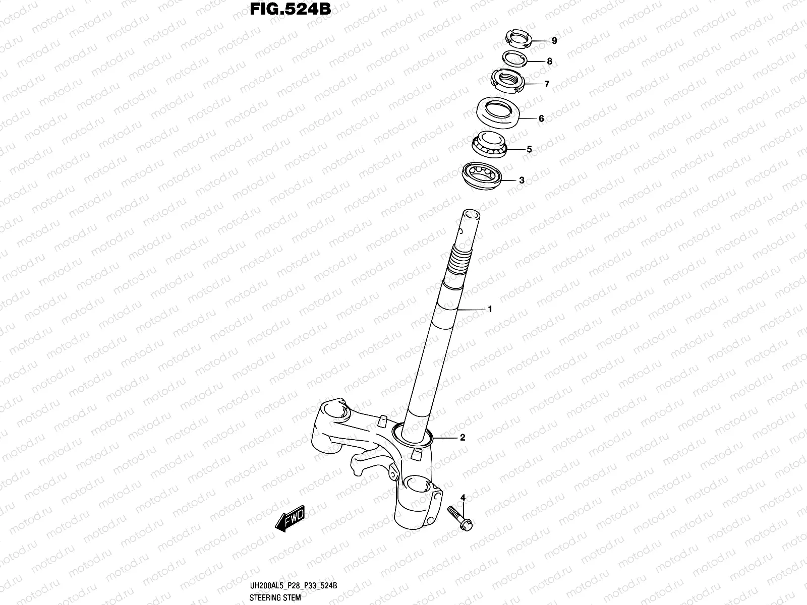 524B - STEERING STEM (UH200AL5 P33)