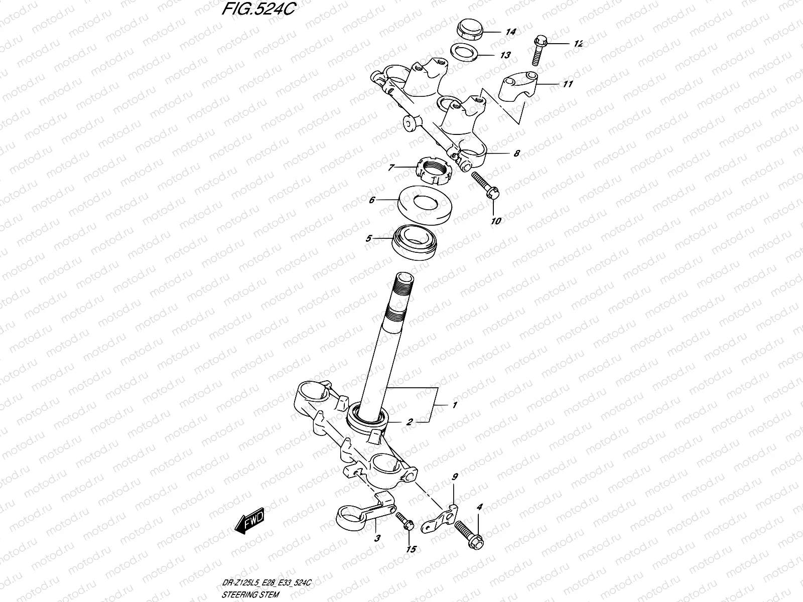 524C - STEERING STEM (DR-Z125LL5 E28)