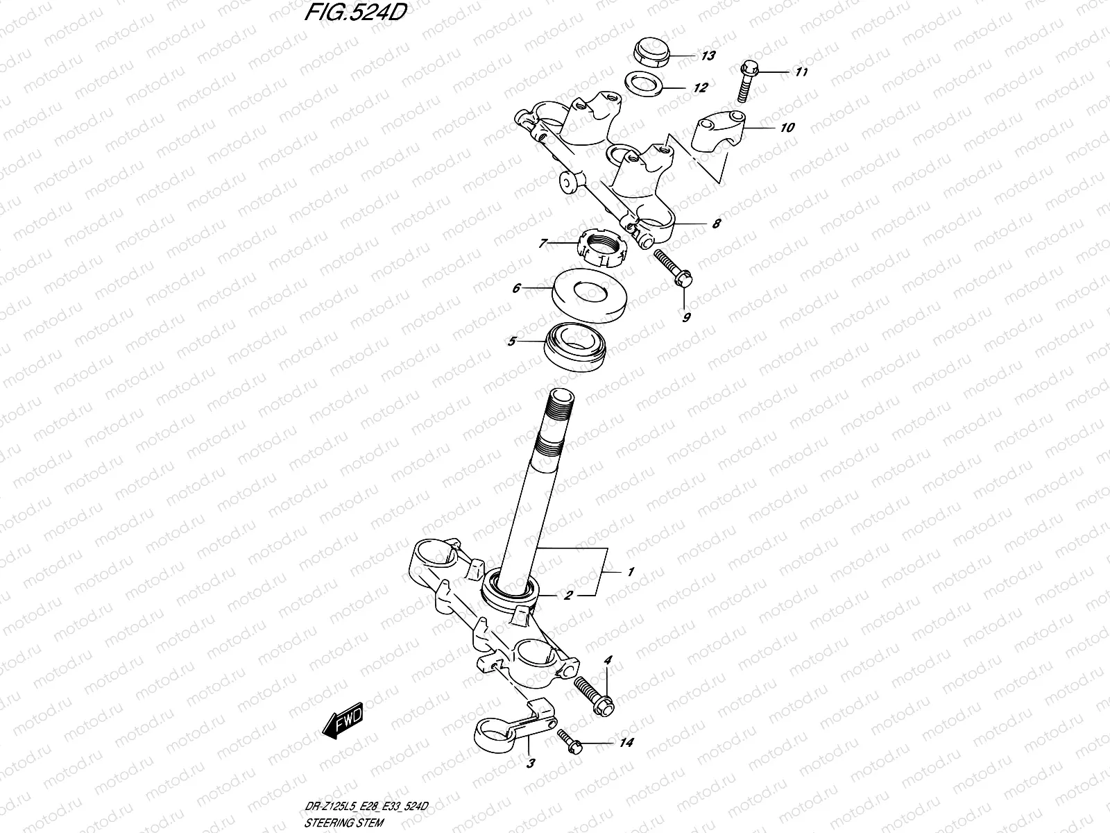 524D - STEERING STEM (DR-Z125LL5 E33)