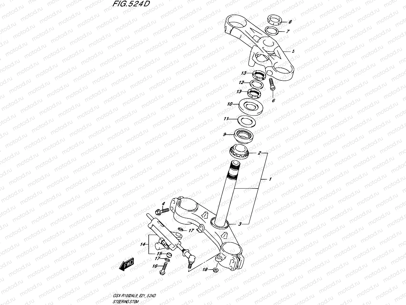 524D - STEERING STEM (GSX-R1000RZA)