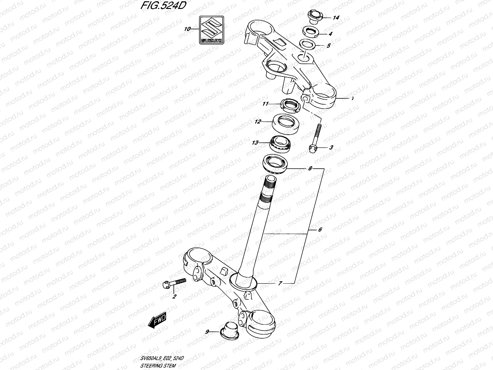 524D - STEERING STEM (SV650XAL9 E19)