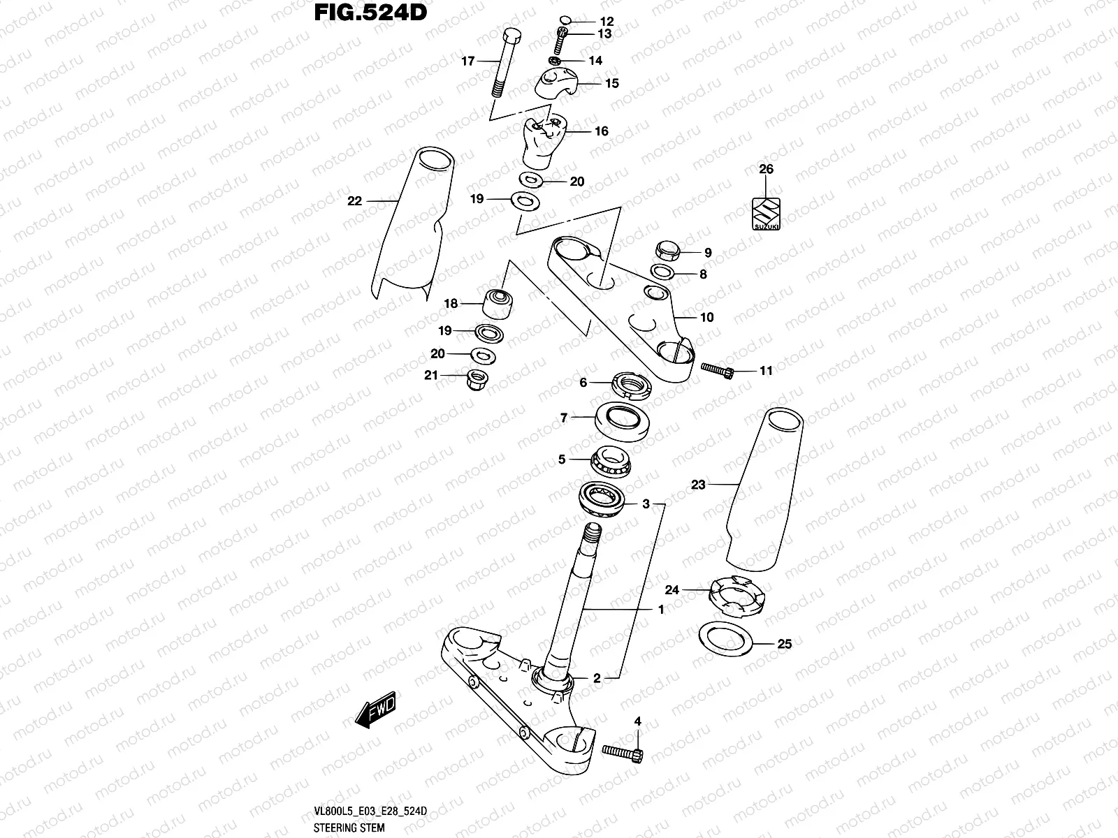 524D - STEERING STEM (VL800TL5 E28)