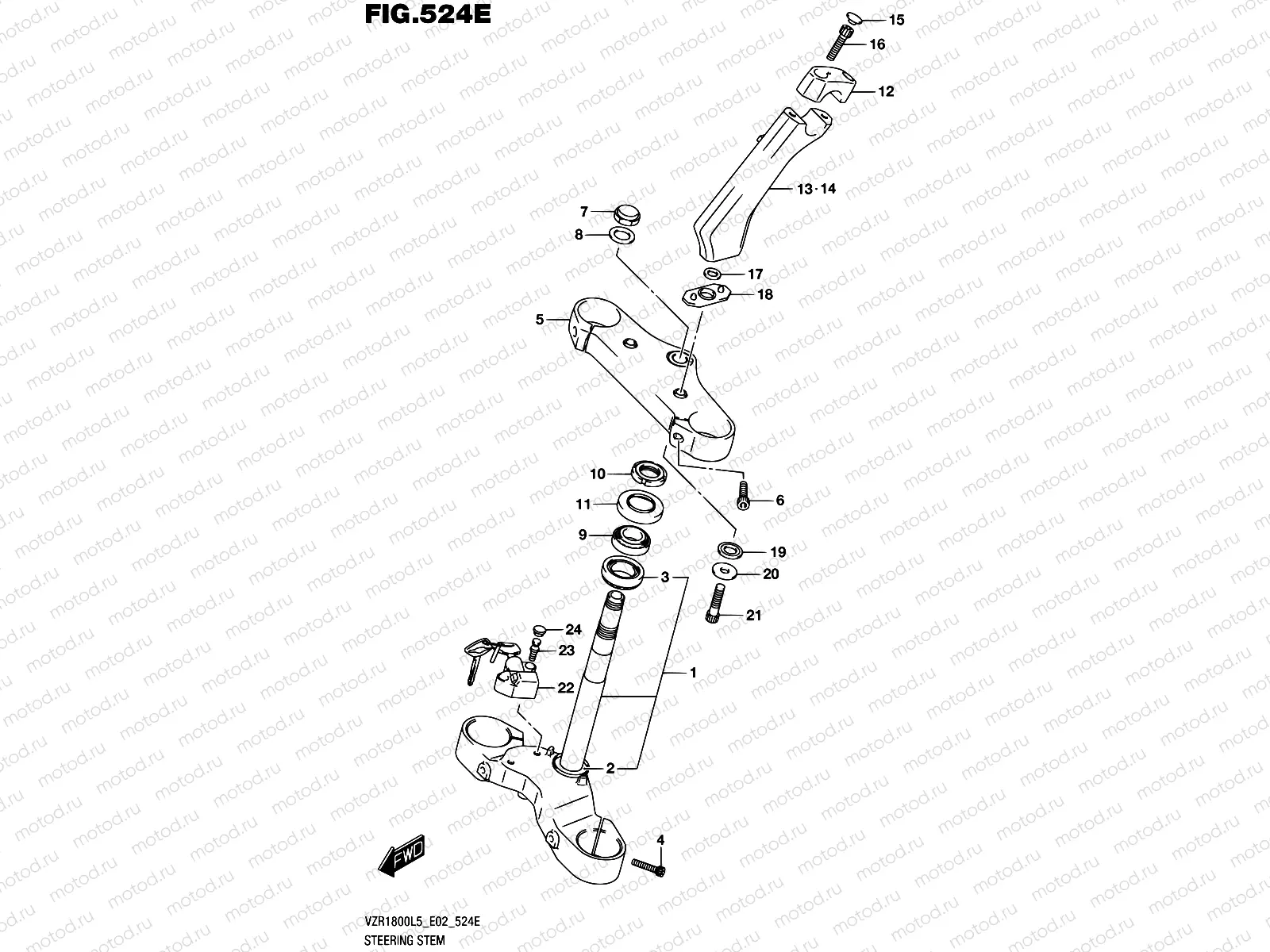 524E - STEERING STEM (VZR1800BZL5 E19)