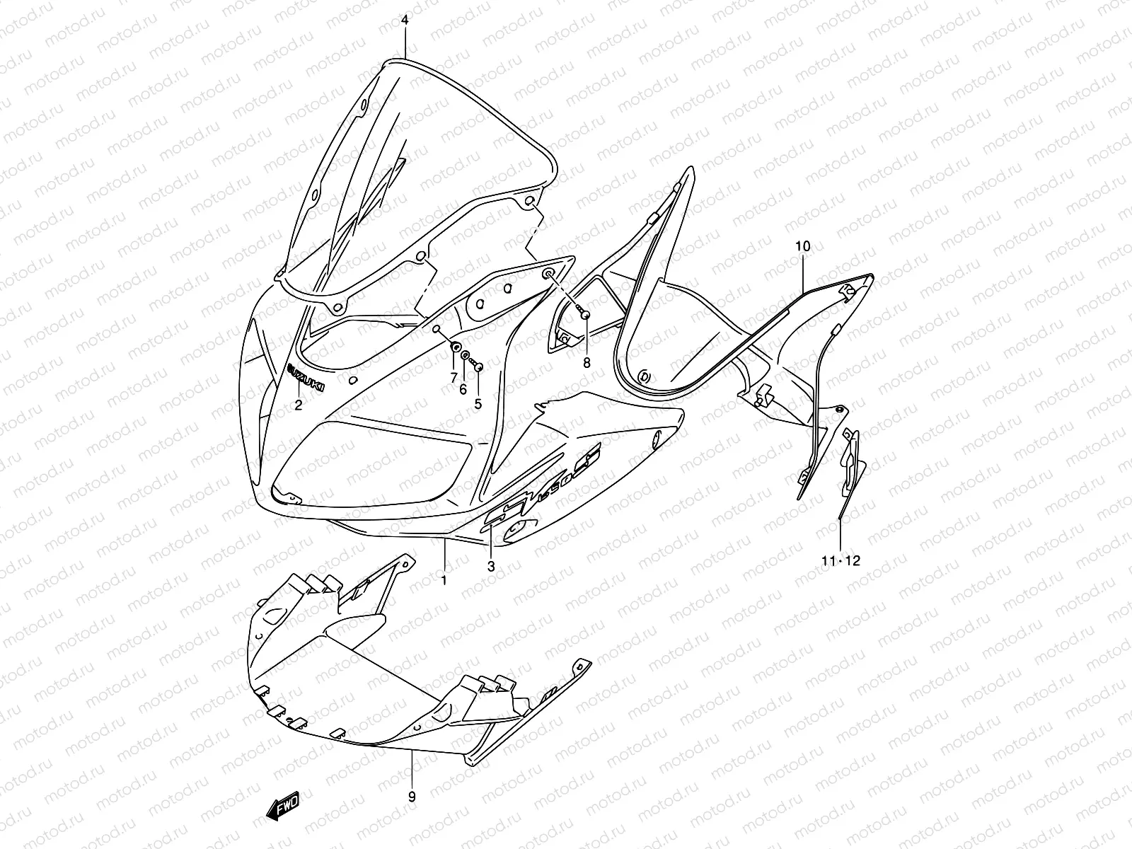 52A - COWLING BODY (SV650SK4/SUK4)