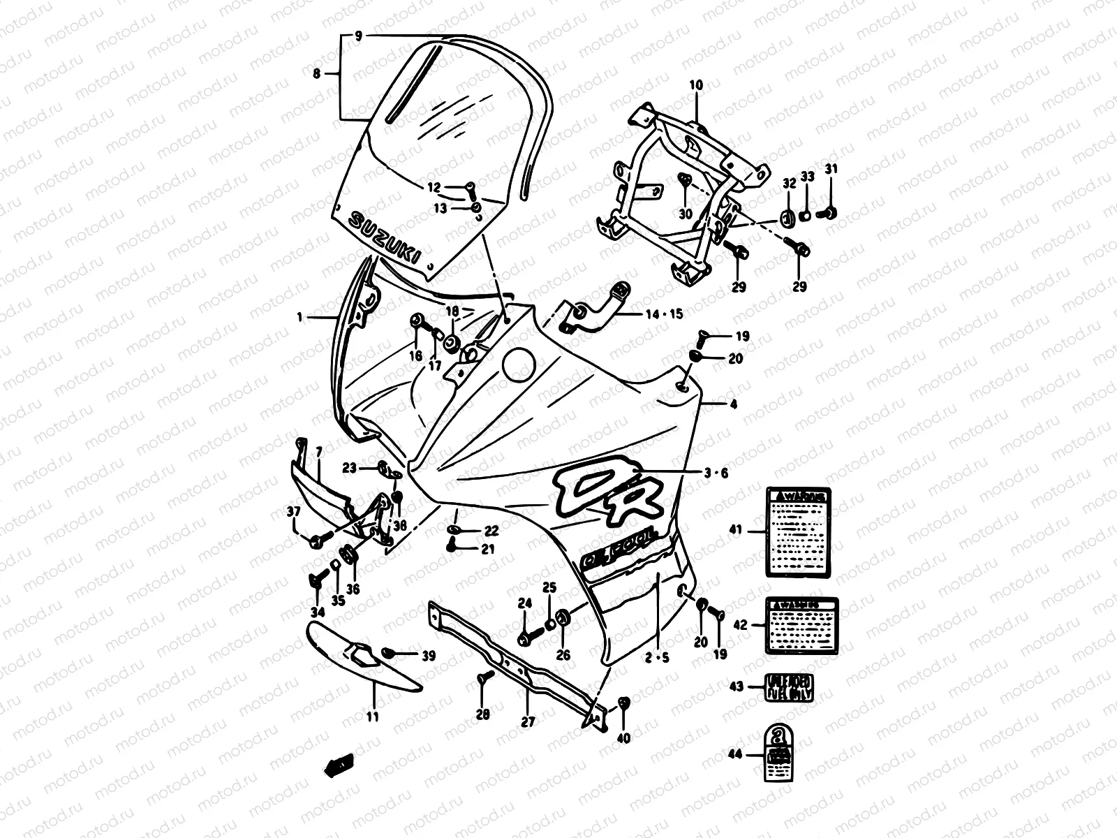 52A - COWLING-LABEL (MODEL M)