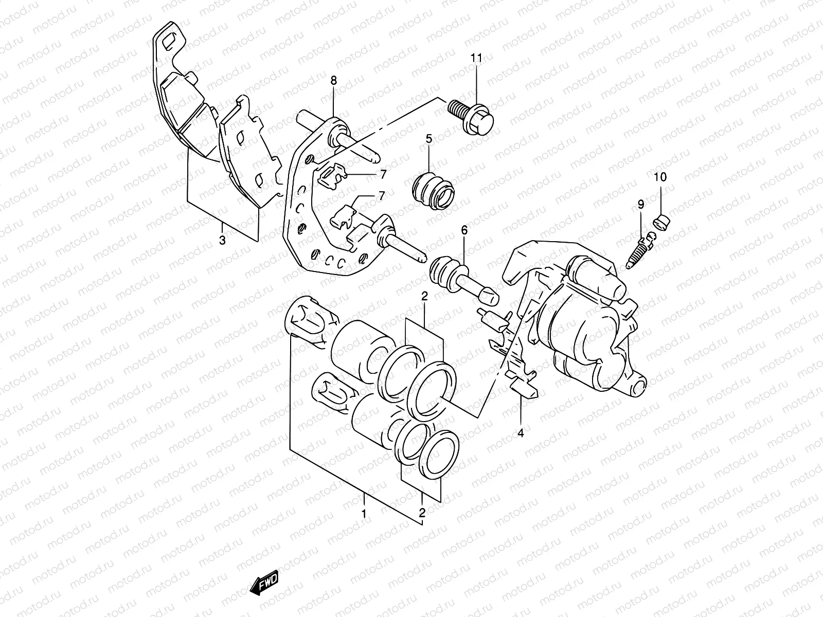 52A - FRONT CALIPER (MODEL N/P/R/T/V)
