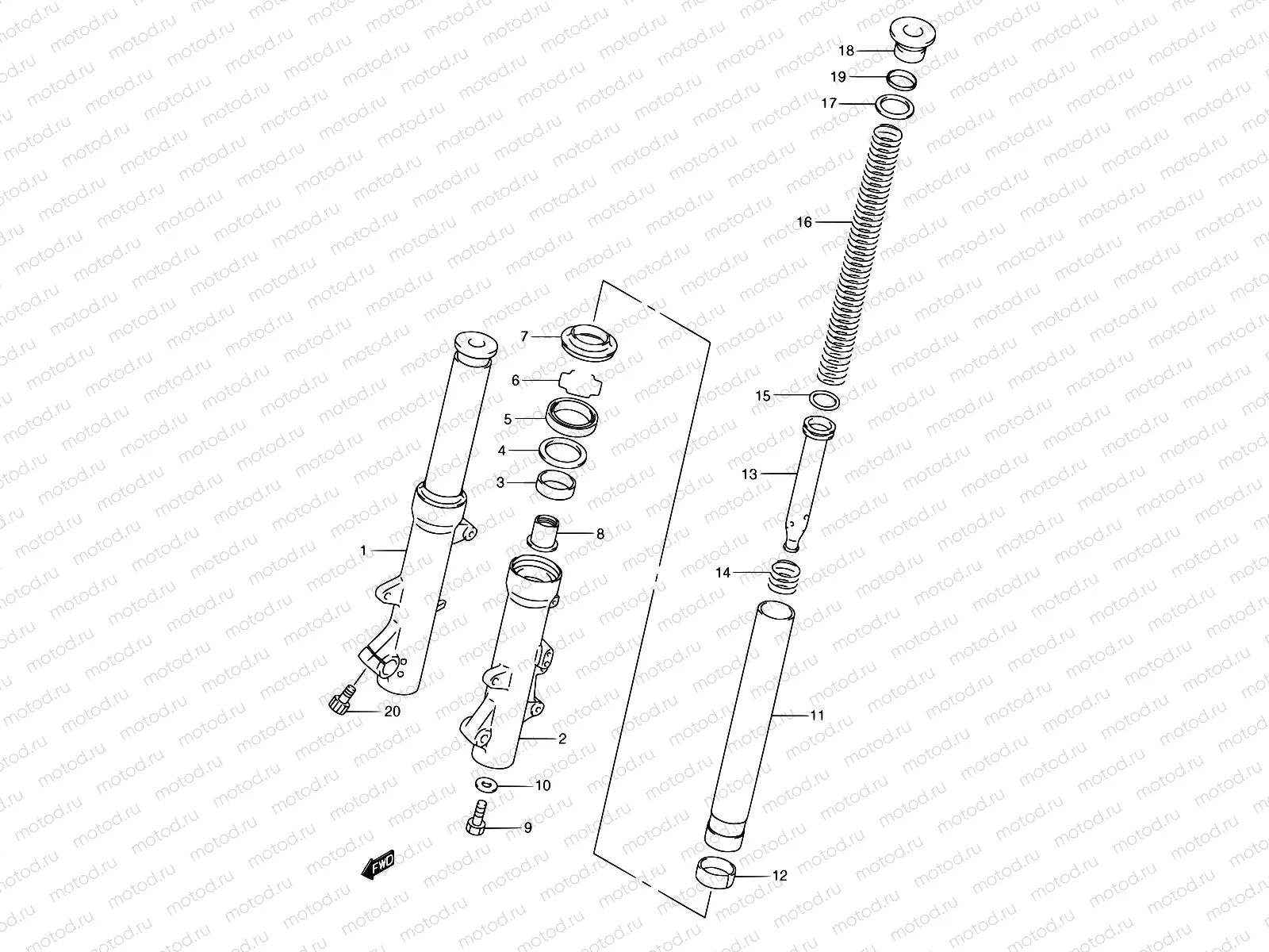 52A - FRONT FORK DAMPER (MODEL Y)