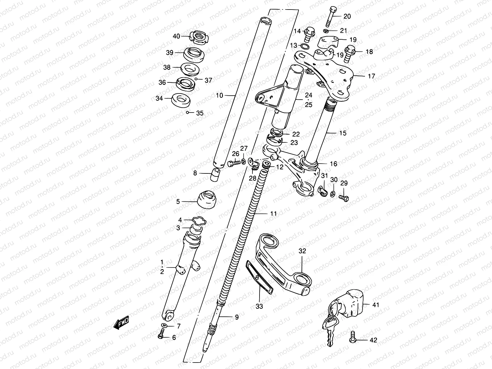 52A - FRONT FORK (GS125UR E71)