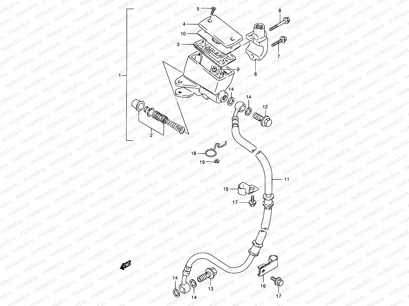 52A - FRONT MASTER CYLINDER (MODEL P/R/T)