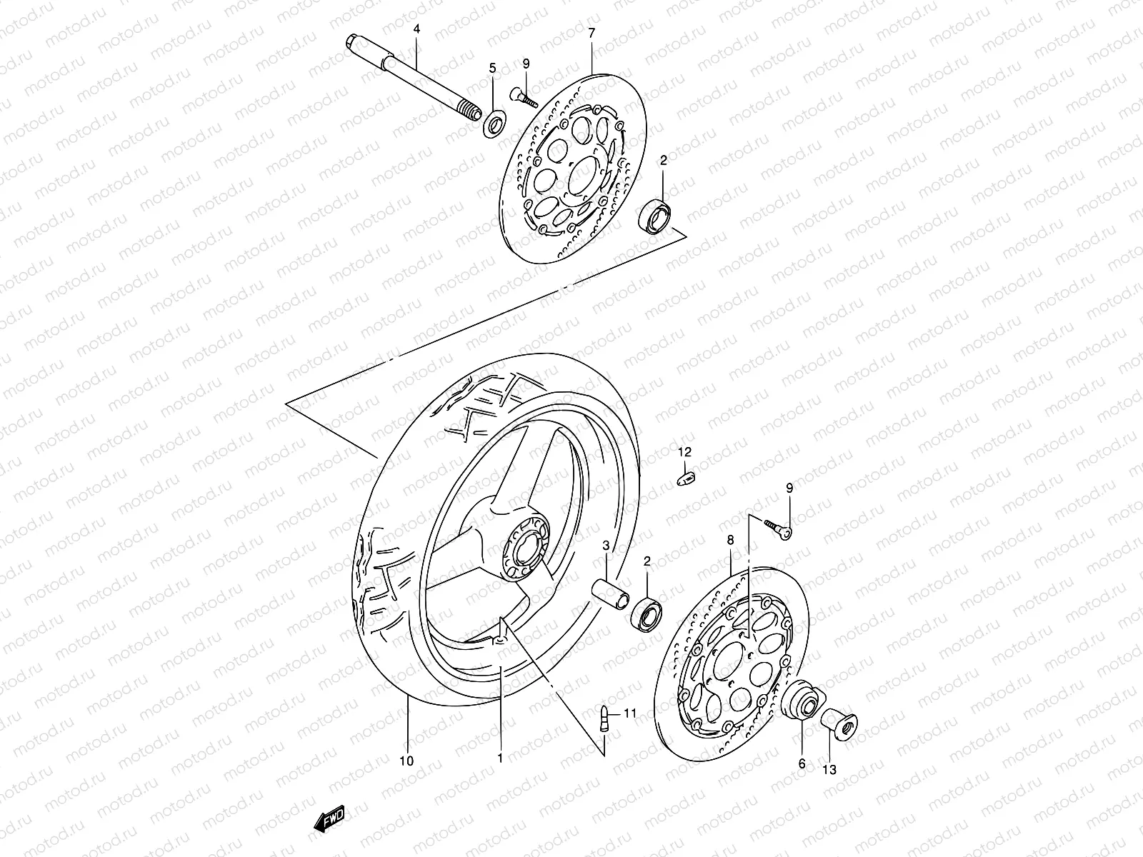 52A - FRONT WHEEL (MODEL S/T/V/W)