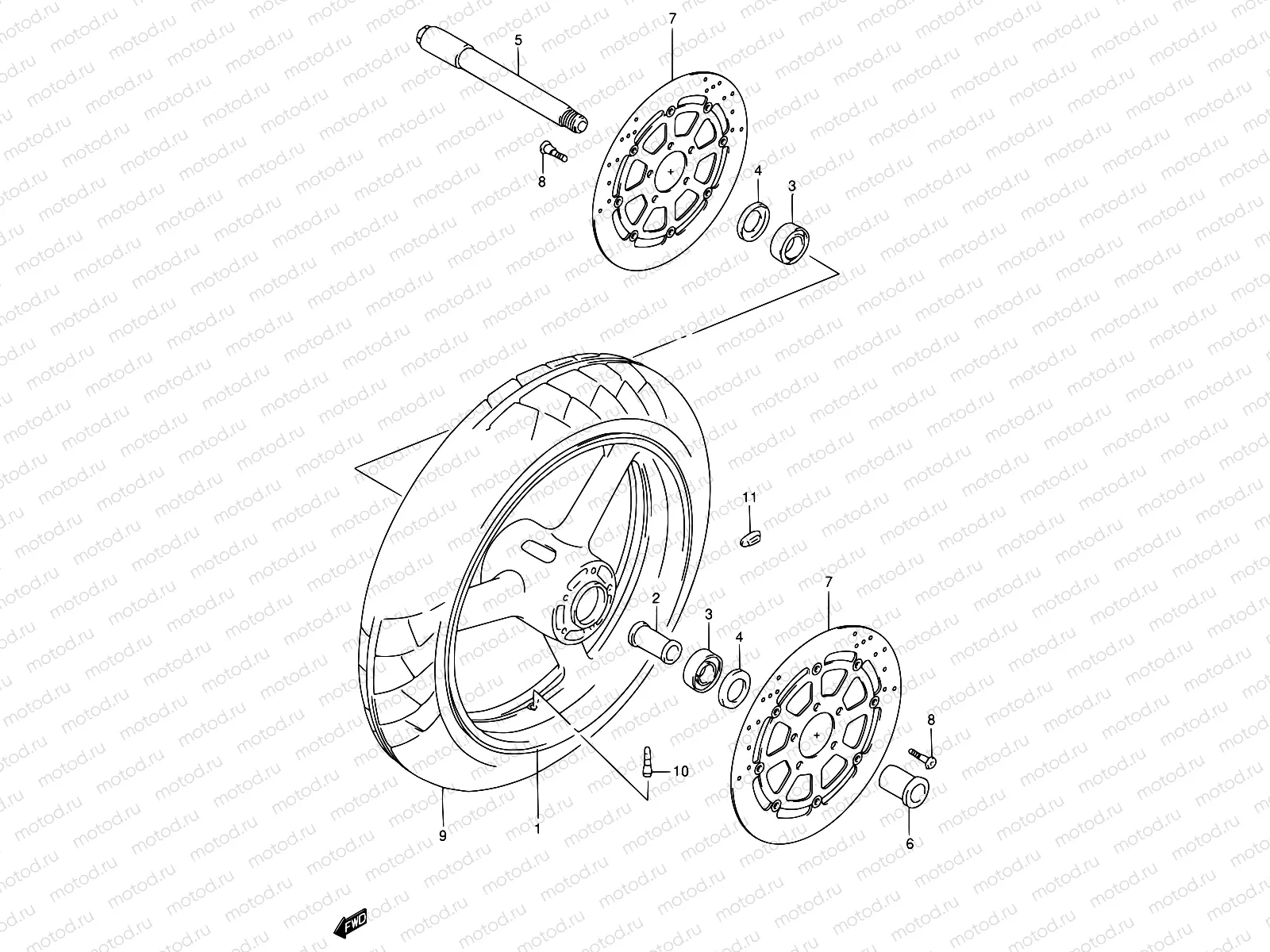 52A - FRONT WHEEL (MODEL W/X)