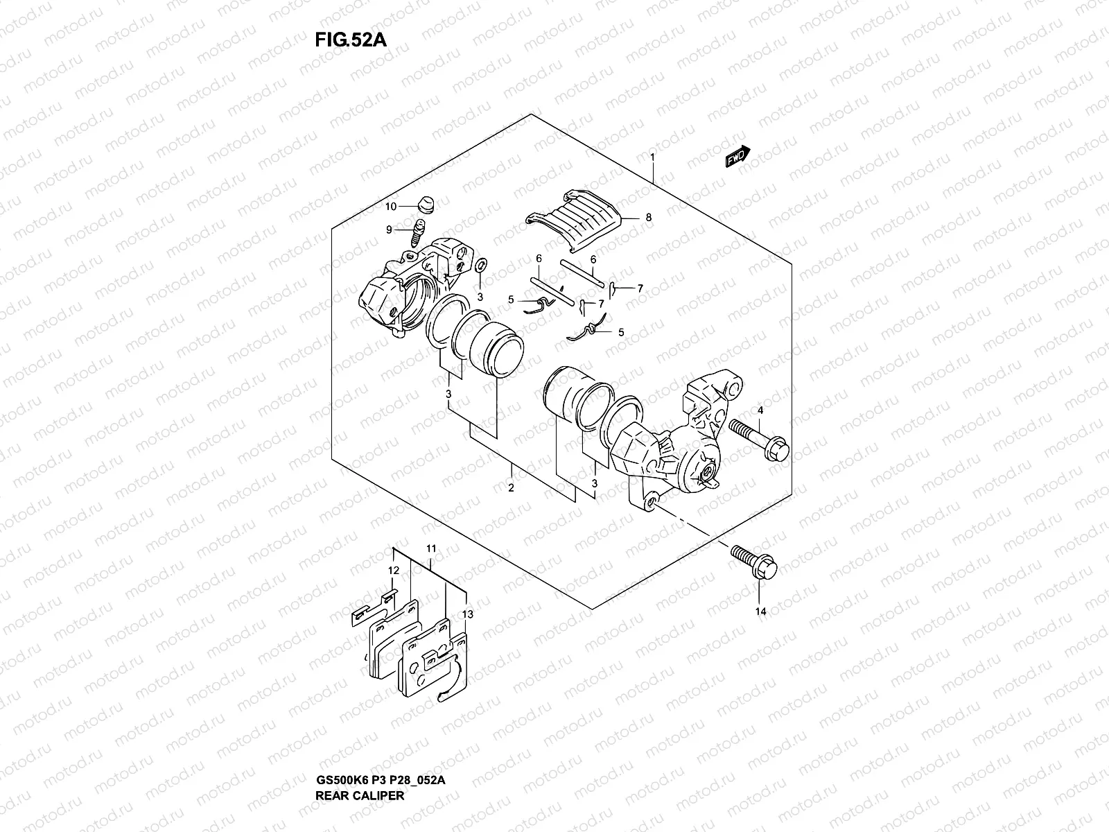 52A - REAR CALIPER (MODEL K4/K5/K6)