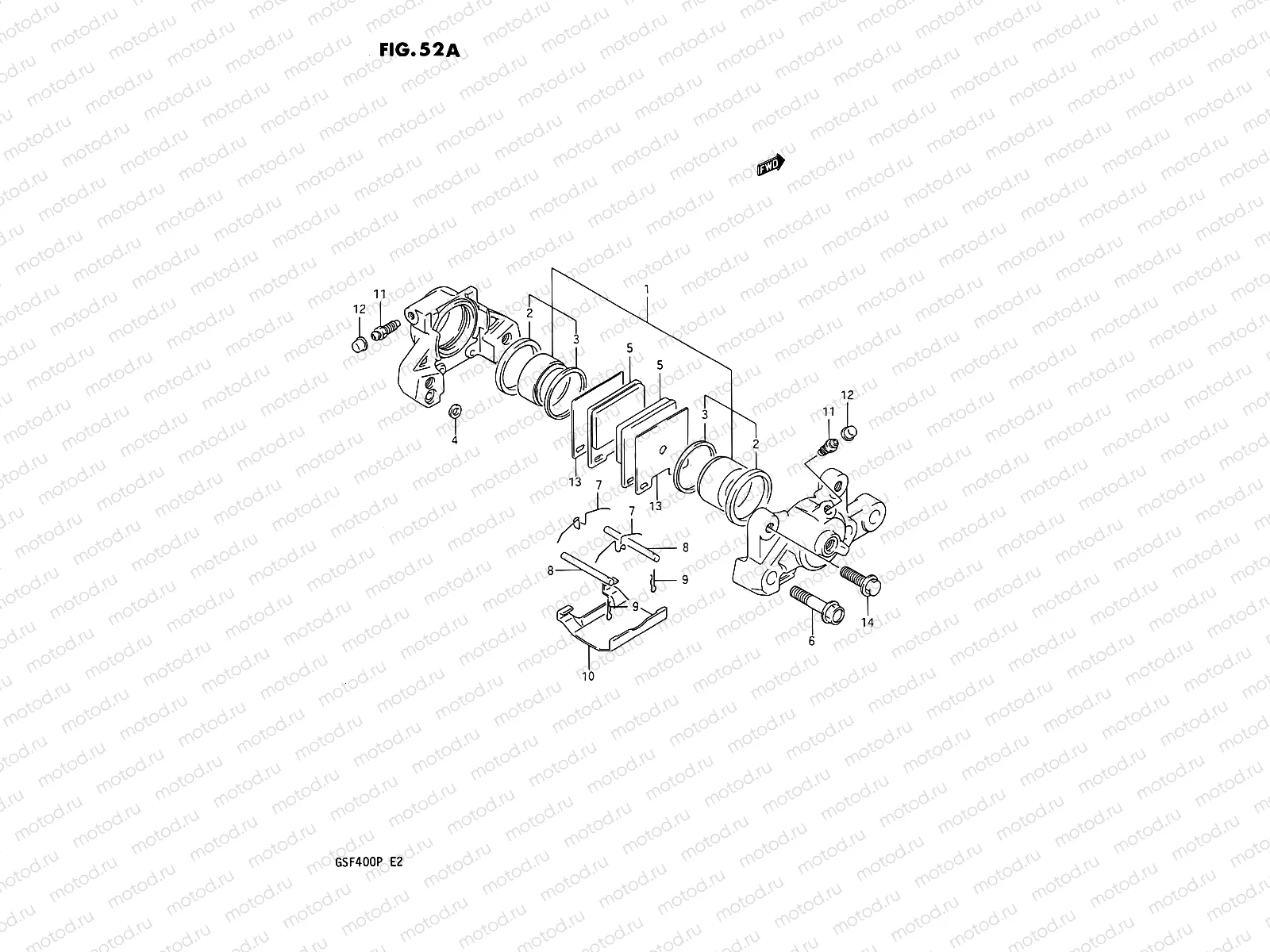 52A - REAR CALIPER (MODEL P)