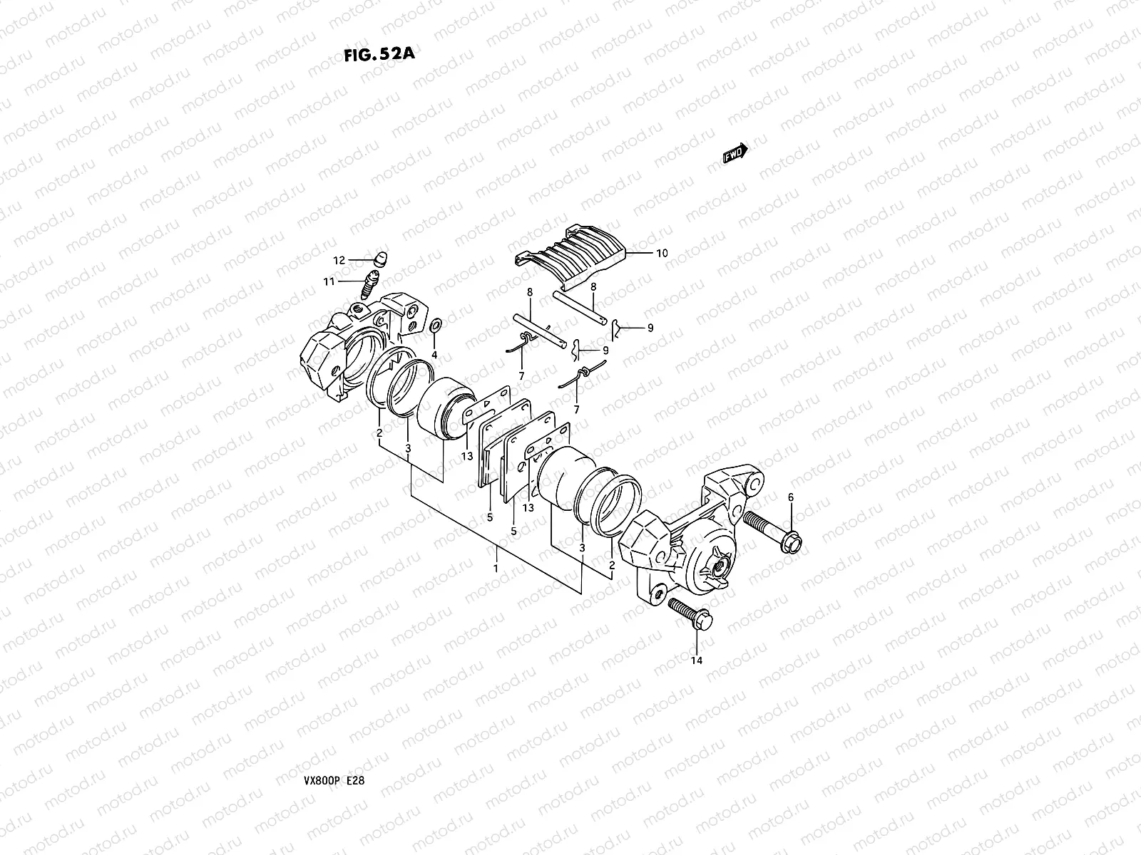 52A - REAR CALIPER (MODEL P)