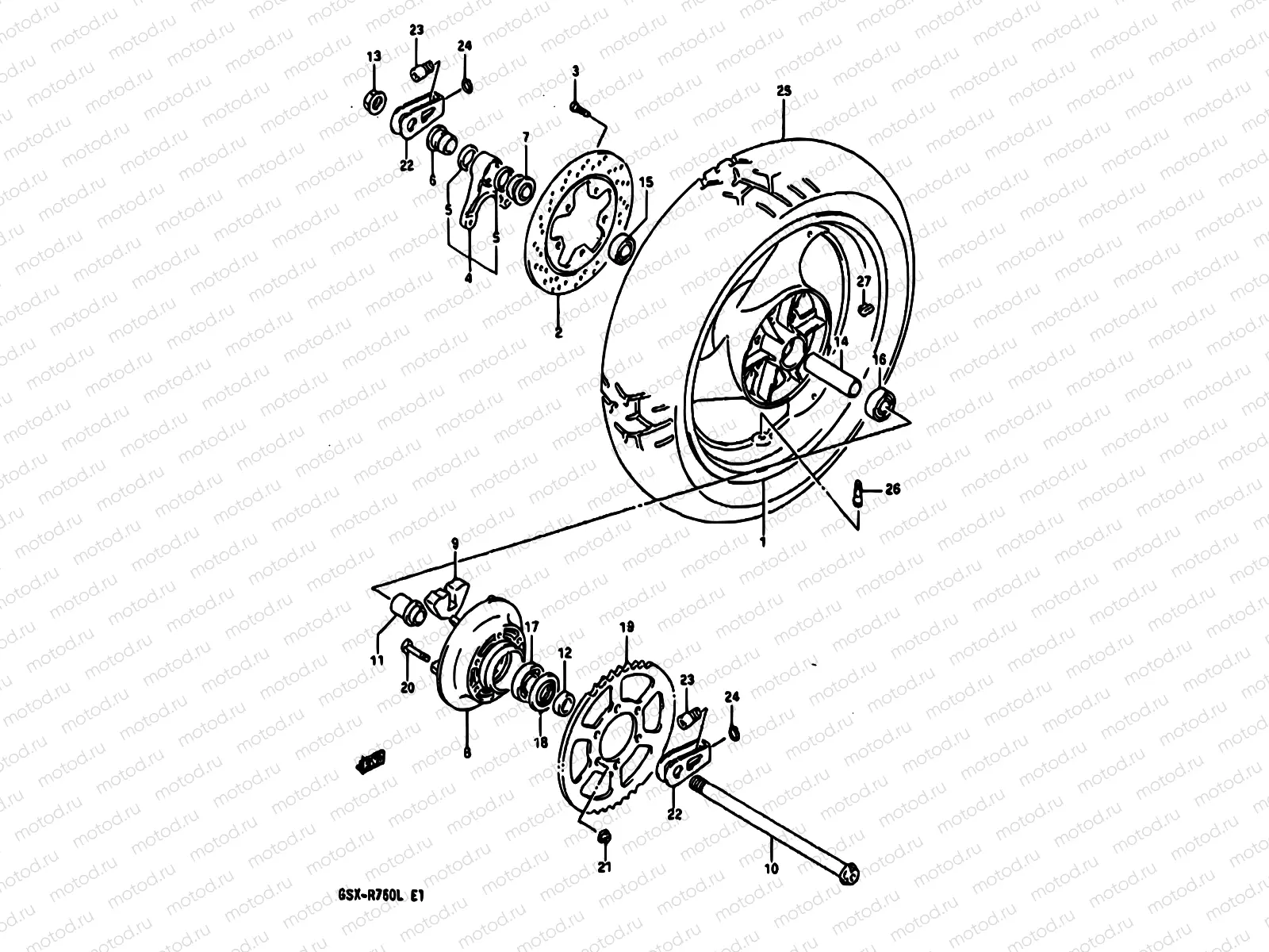 52A - REAR WHEEL (MODEL L)