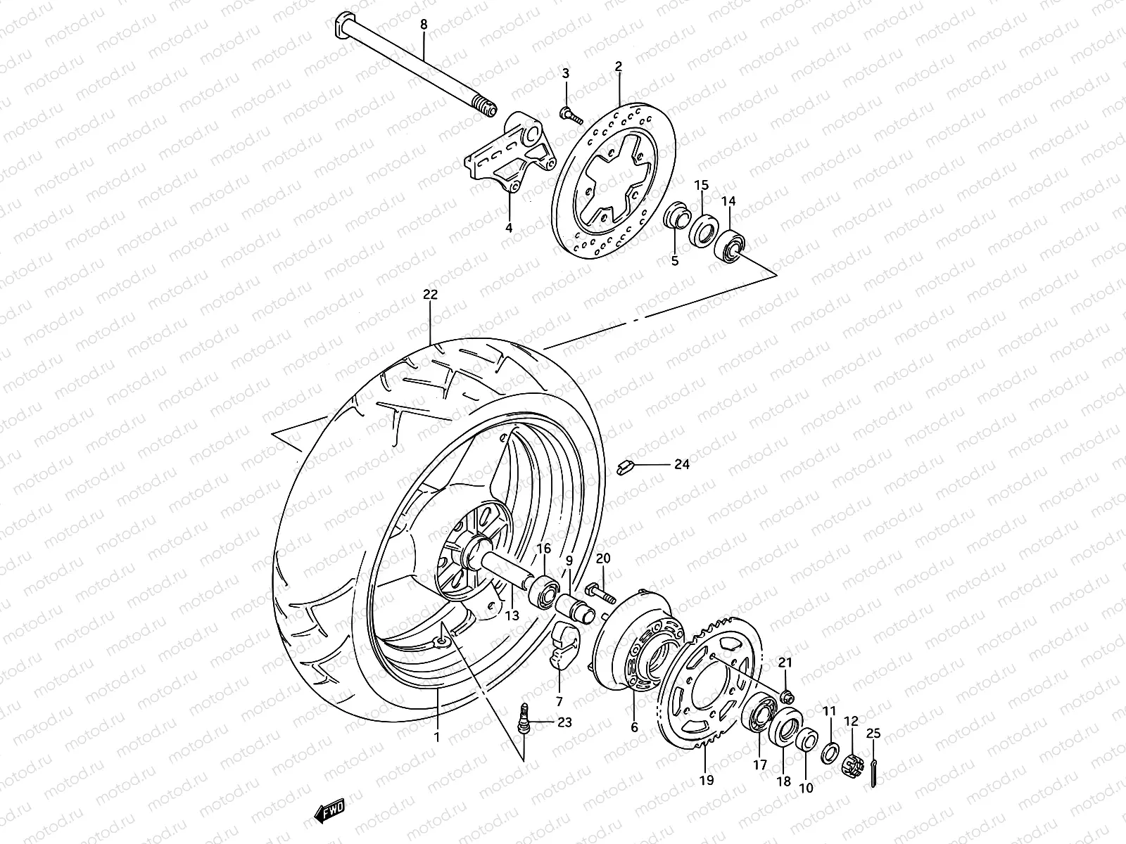 52A - REAR WHEEL (MODEL R/S)