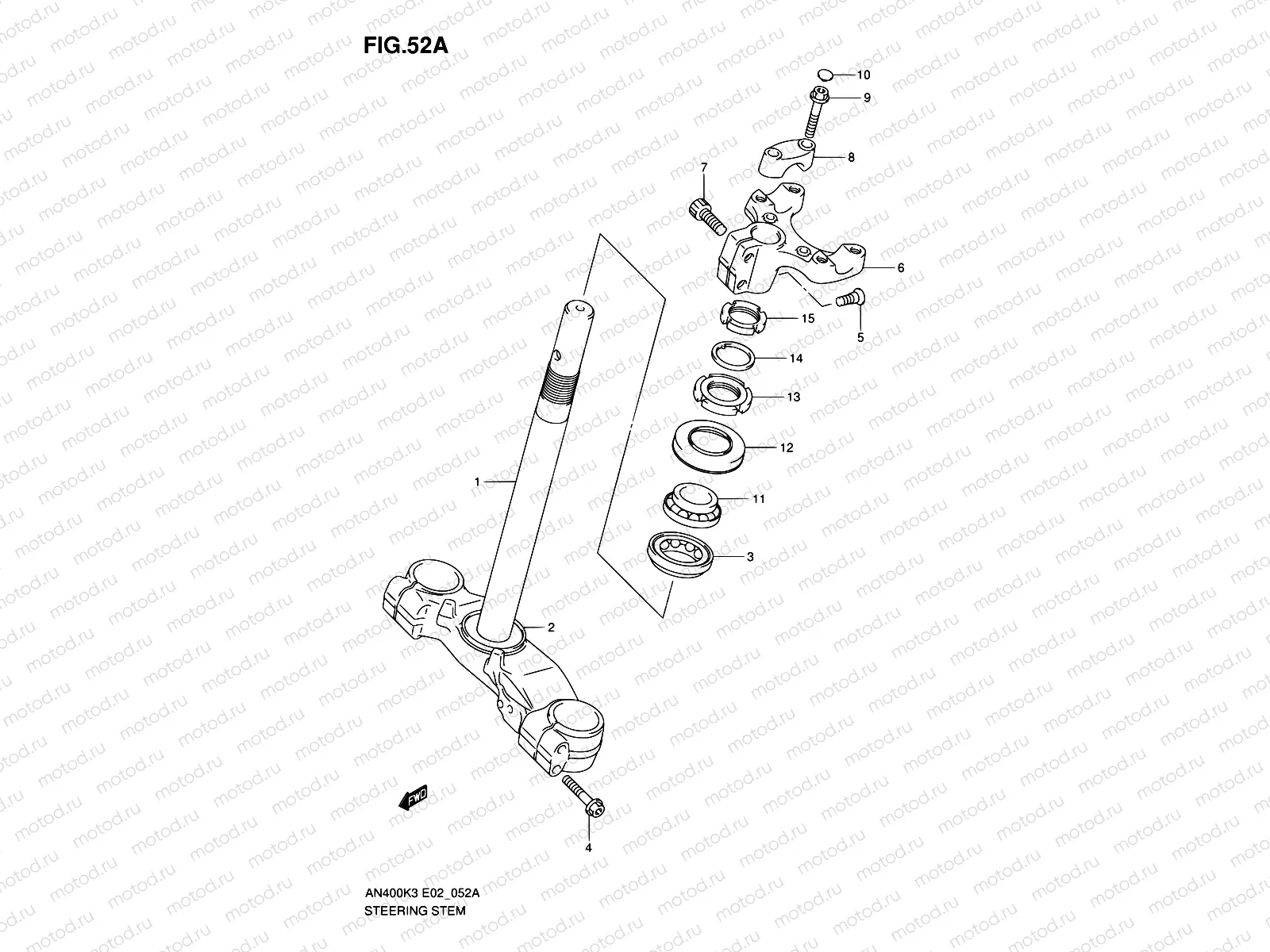 52A - STEERING STEM (AN400SK5/SK6)
