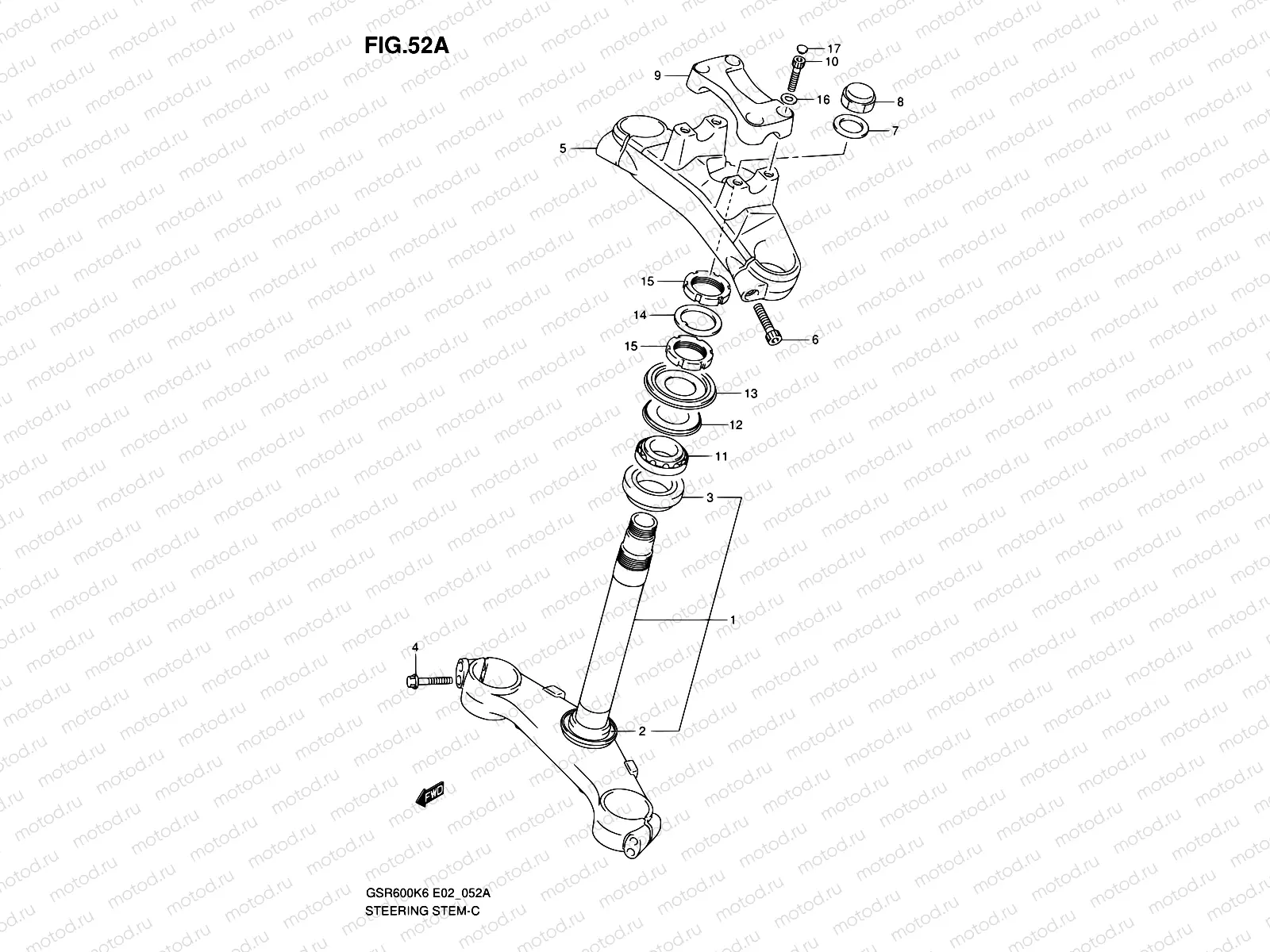 52A - STEERING STEM (SEE NOTE)