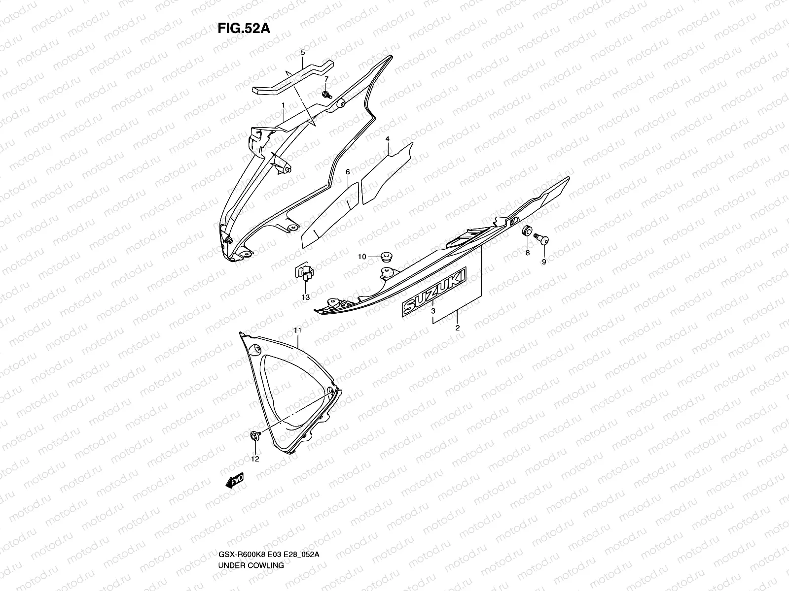 52A - UNDER COWLING (MODEL K9)