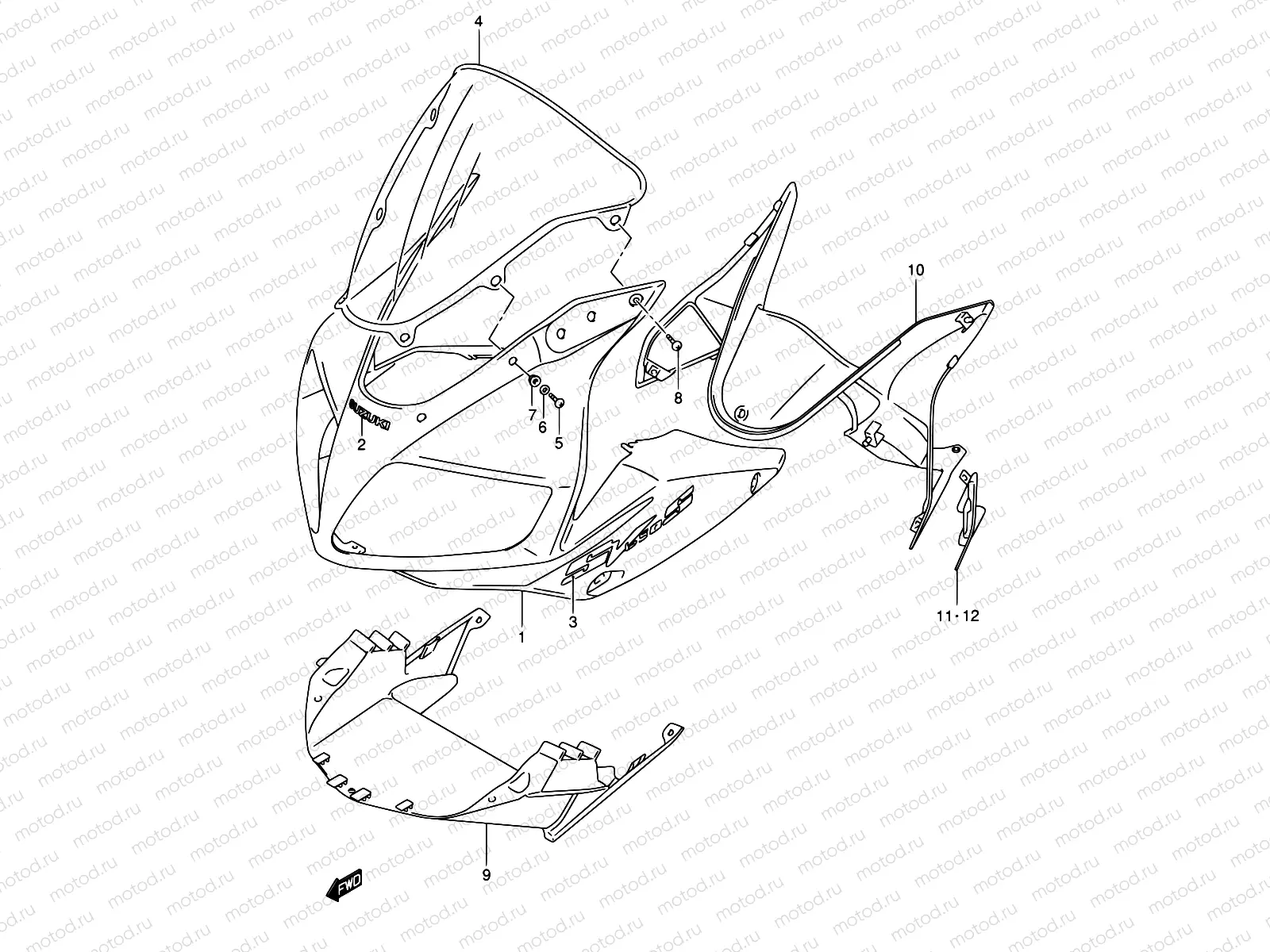 52B - COWLING BODY (SV650SK5/SUK5)