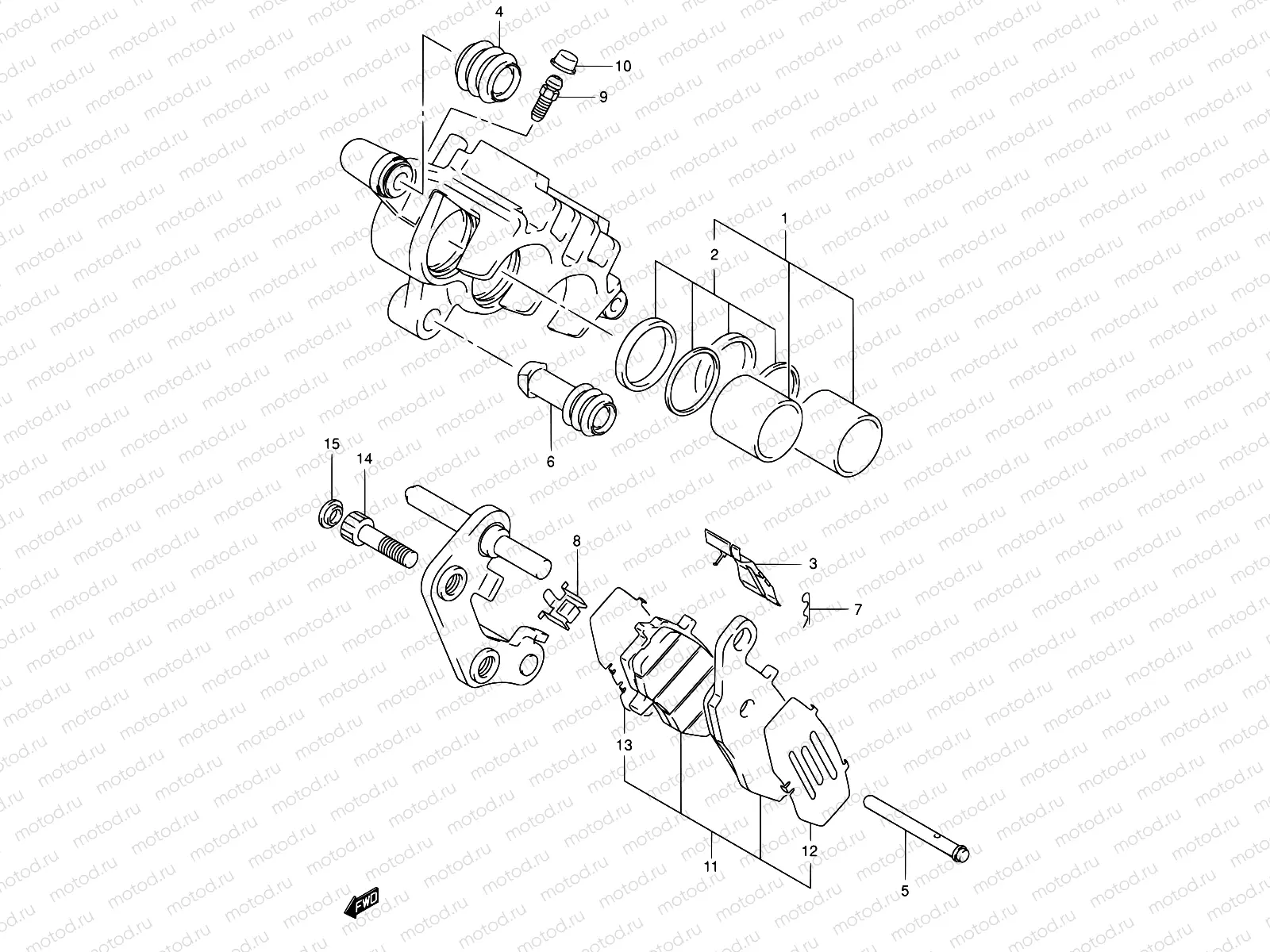 52B - FRONT CALIPER (MODEL K2/K3/K4)