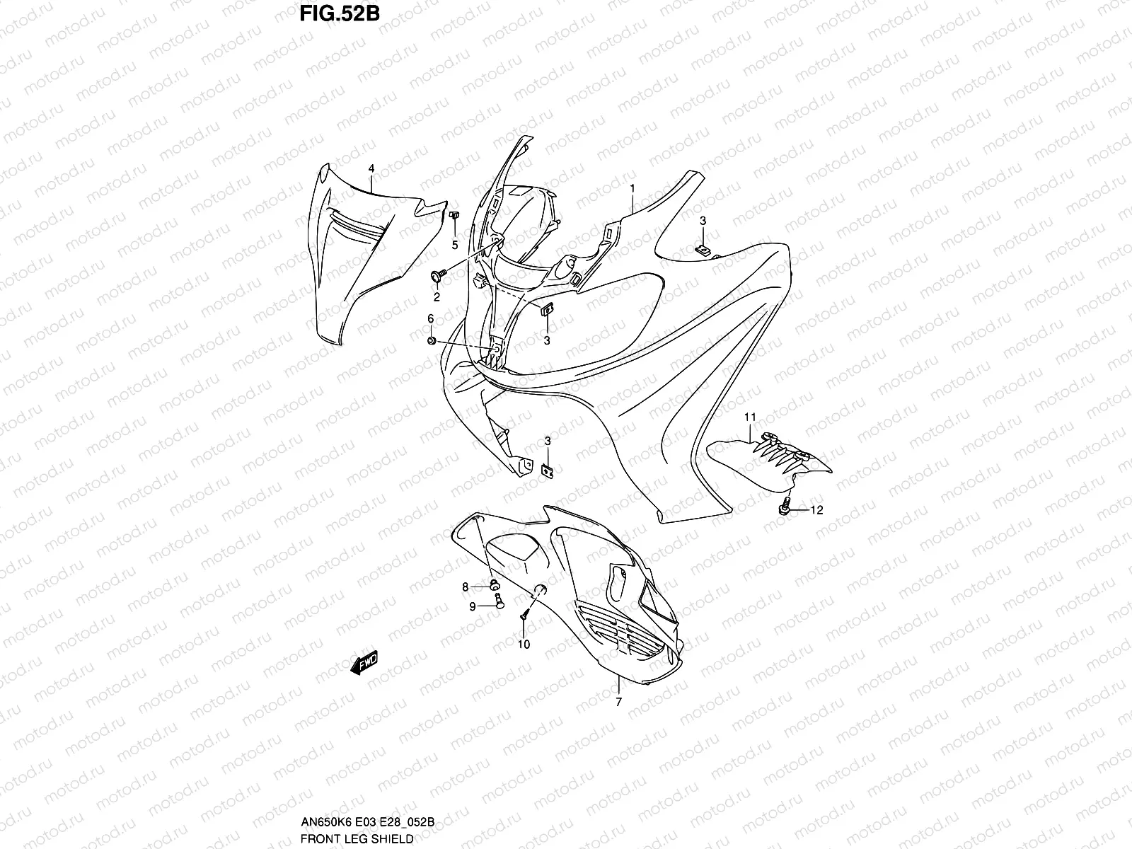 52B - FRONT LEG SHIELD (MODEL K9)