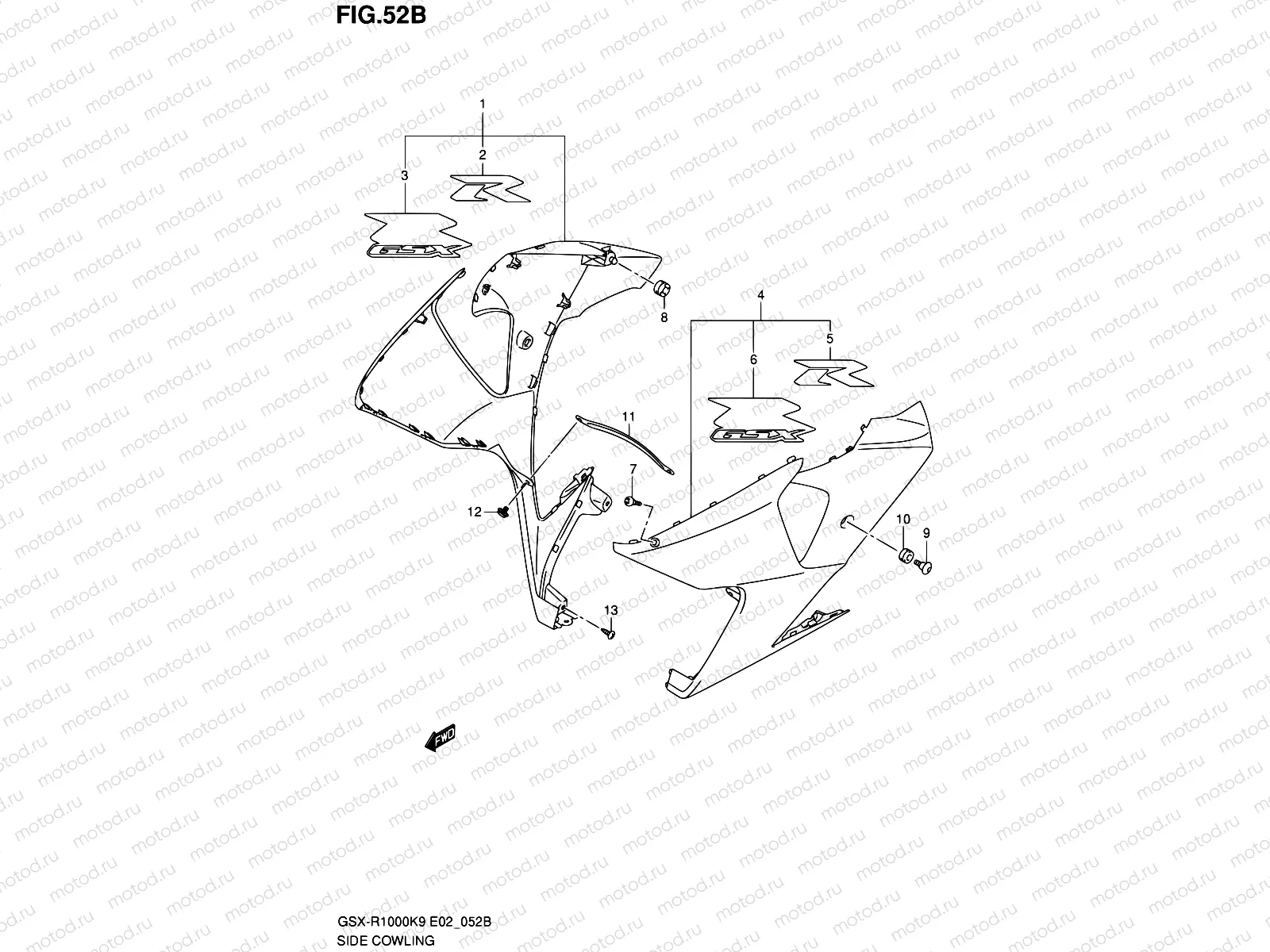 52B - SIDE COWLING (SEE NOTE)