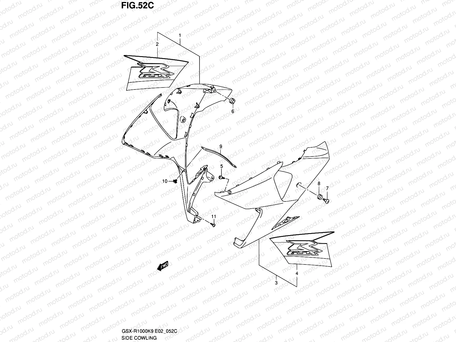 52C - SIDE COWLING (SEE NOTE)