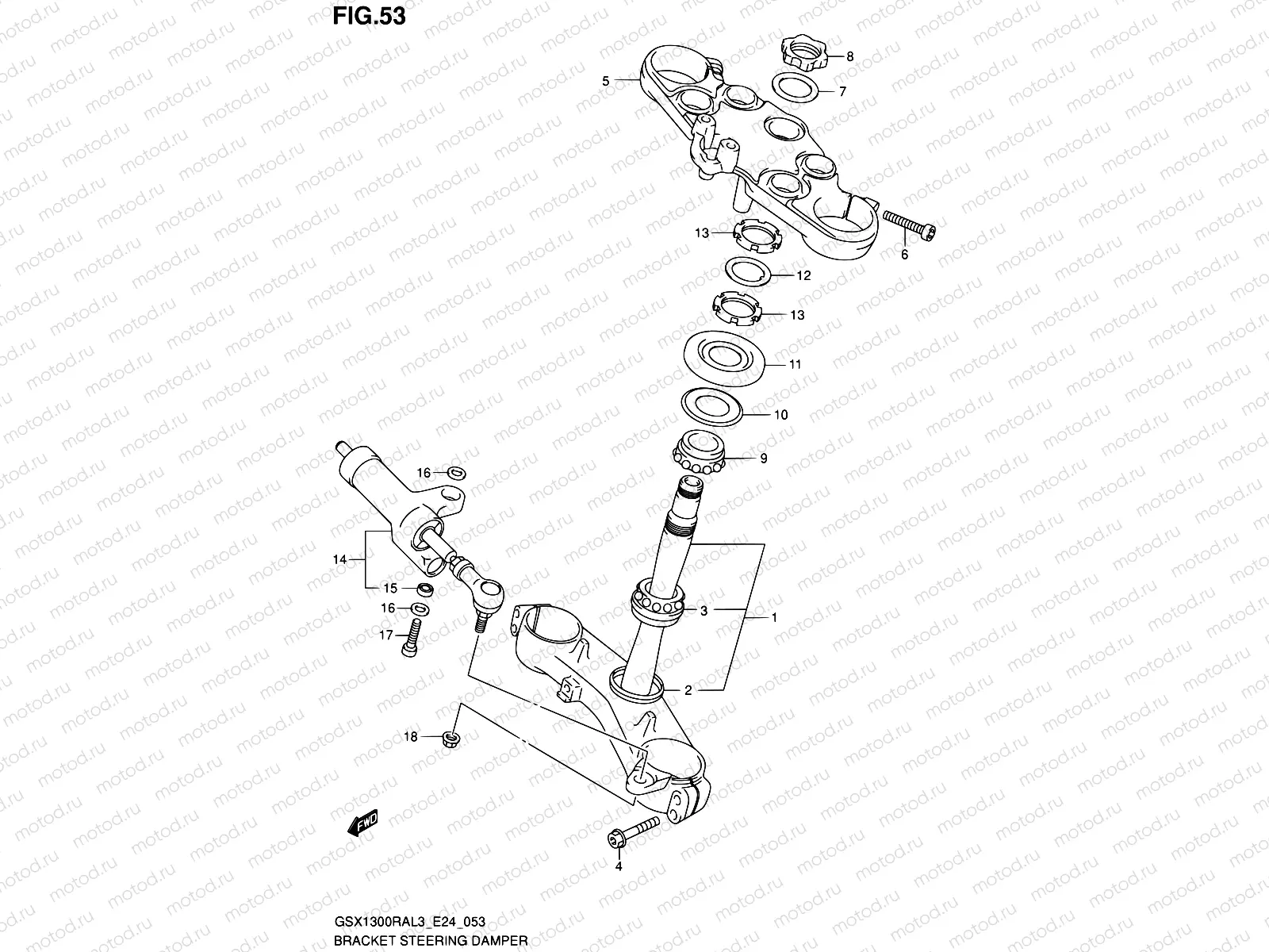 53 - BRACKET STEERING DAMPER
