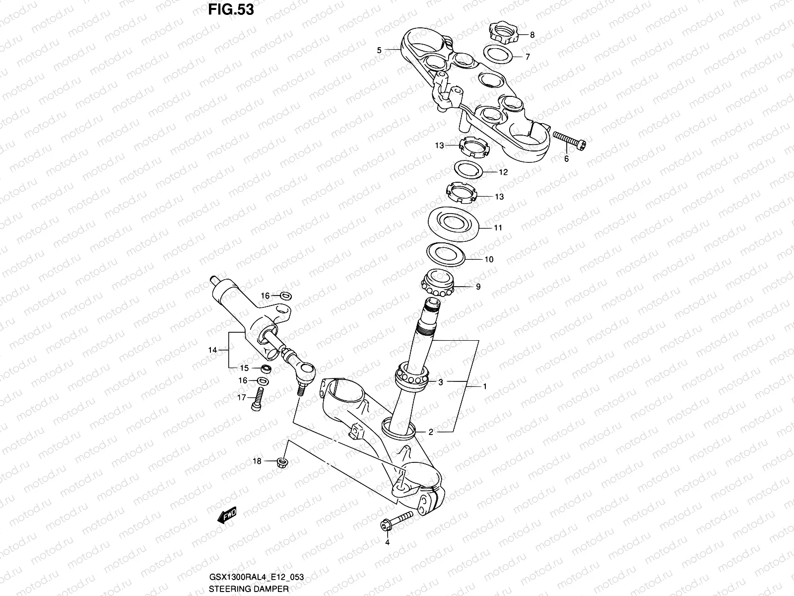 53 - BRACKET STEERING DAMPER