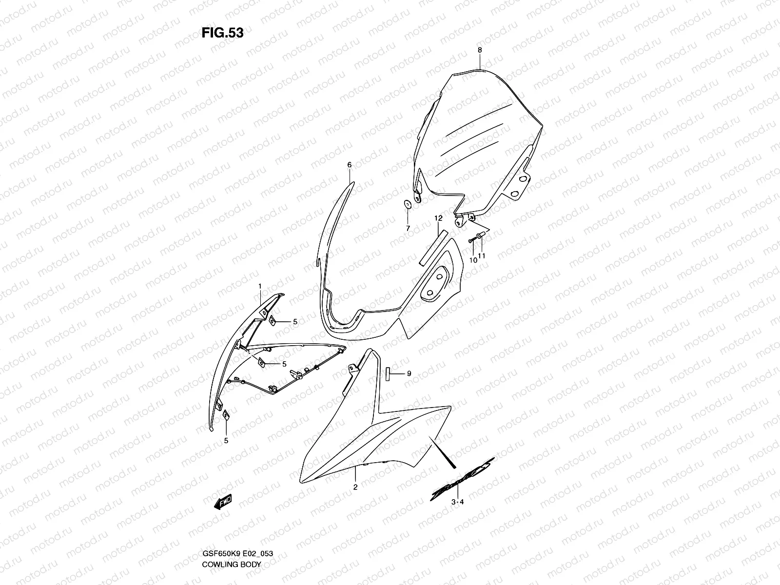 53 - COWLING BODY (WITH COWLING)